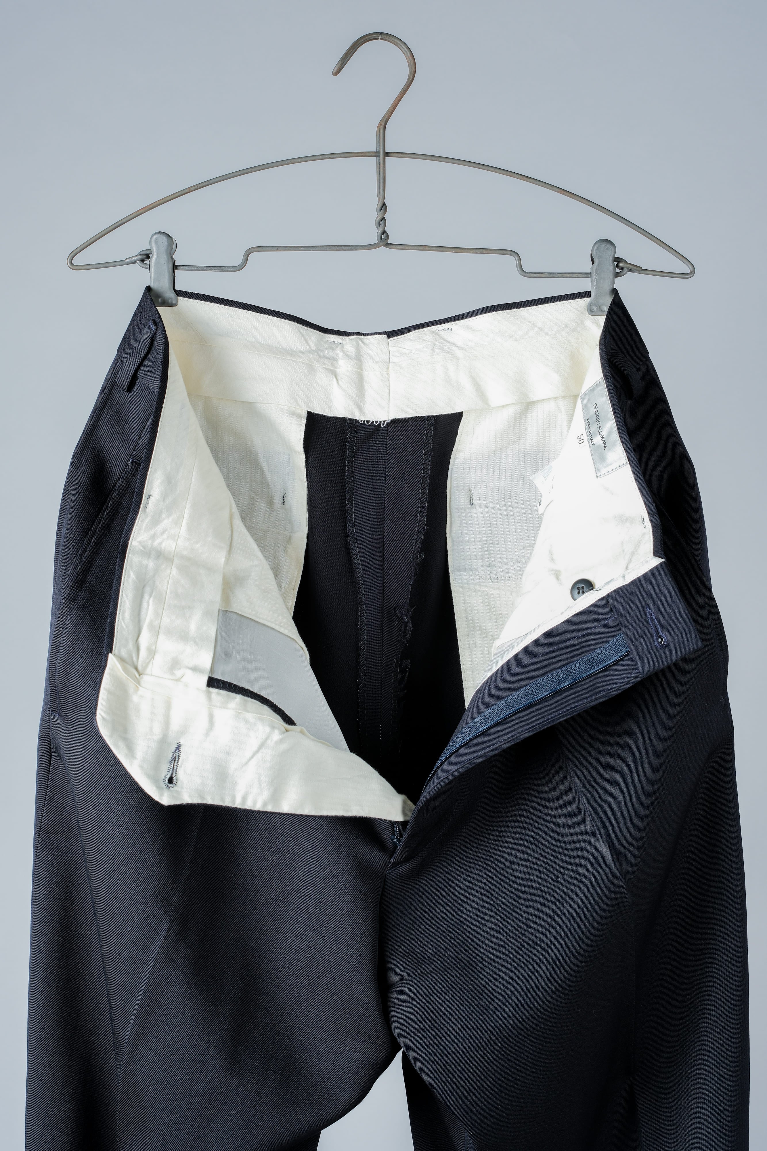 【~90's】Italian Vintage 1 Tuck Wool Gabardine Trousers Size.50