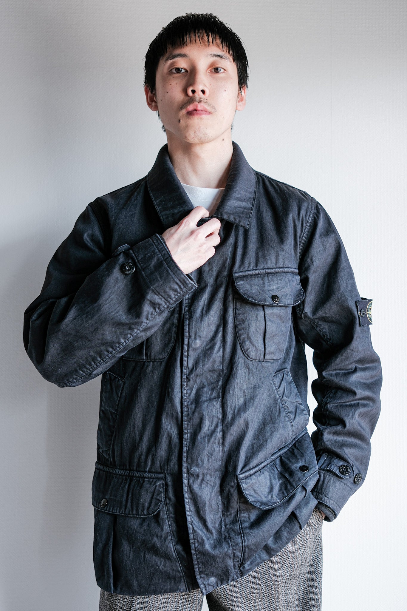 【06AW】Old STONE ISLAND Garment Dyed Lino Flax Dutch Rope Jacket Size.M