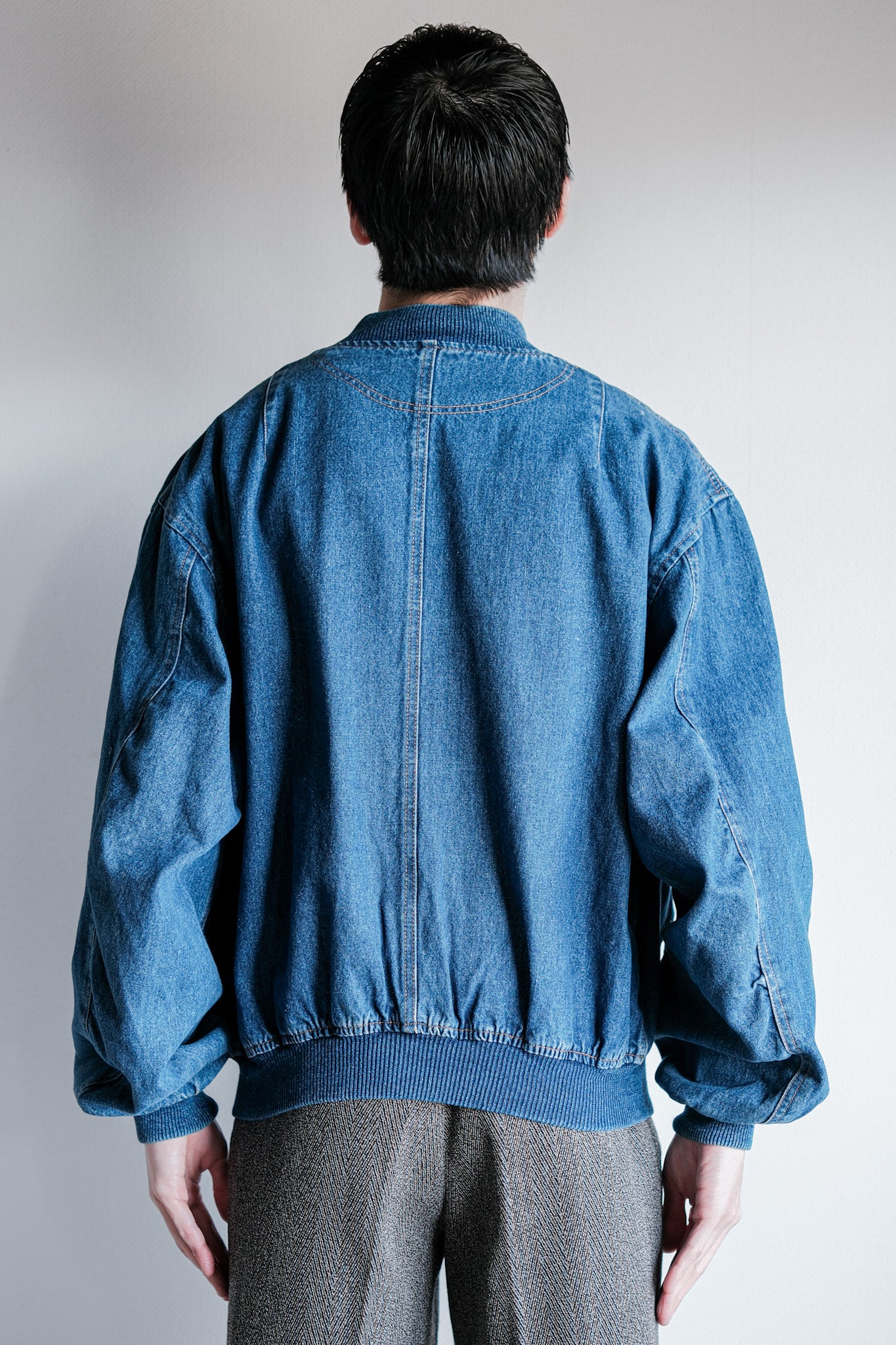 【~80's】Old EMPORIO ARMANI Denim Bomber Jacket Size.50