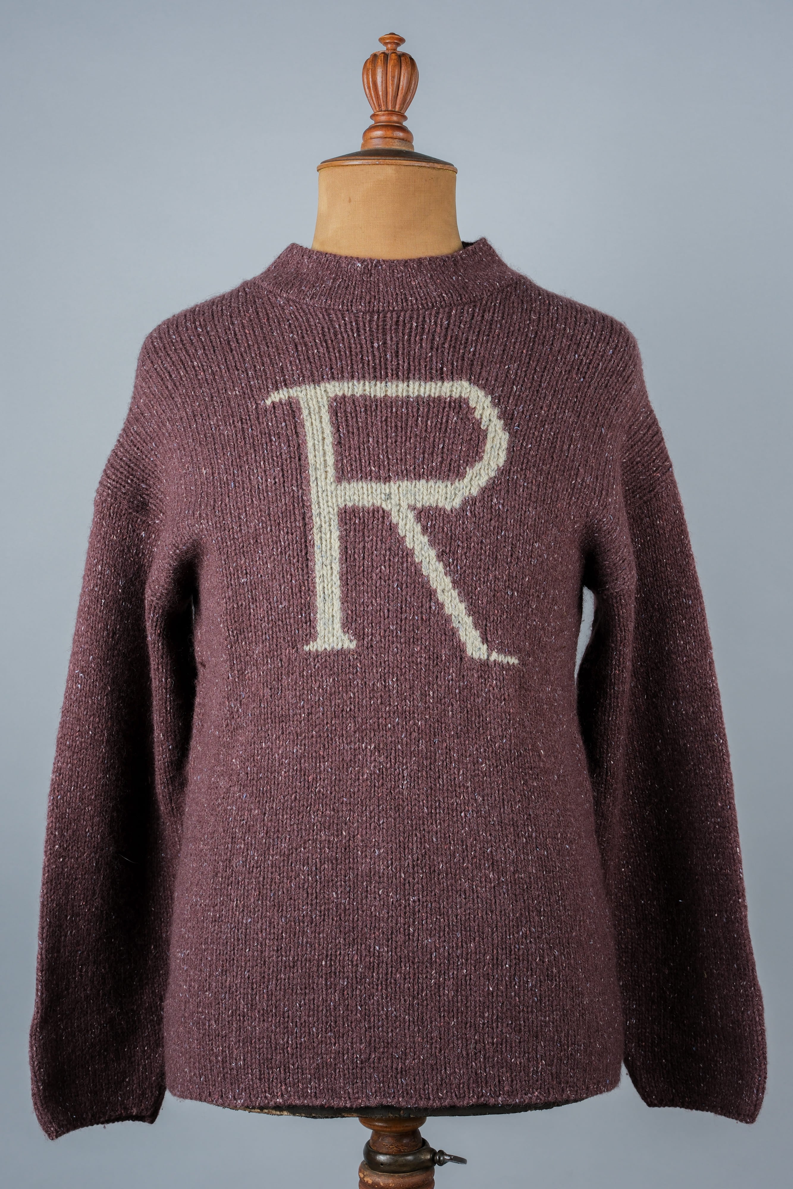 【~80's】Scottish Vintage Wool Silk Mock Turtleneck Sweater Size.M