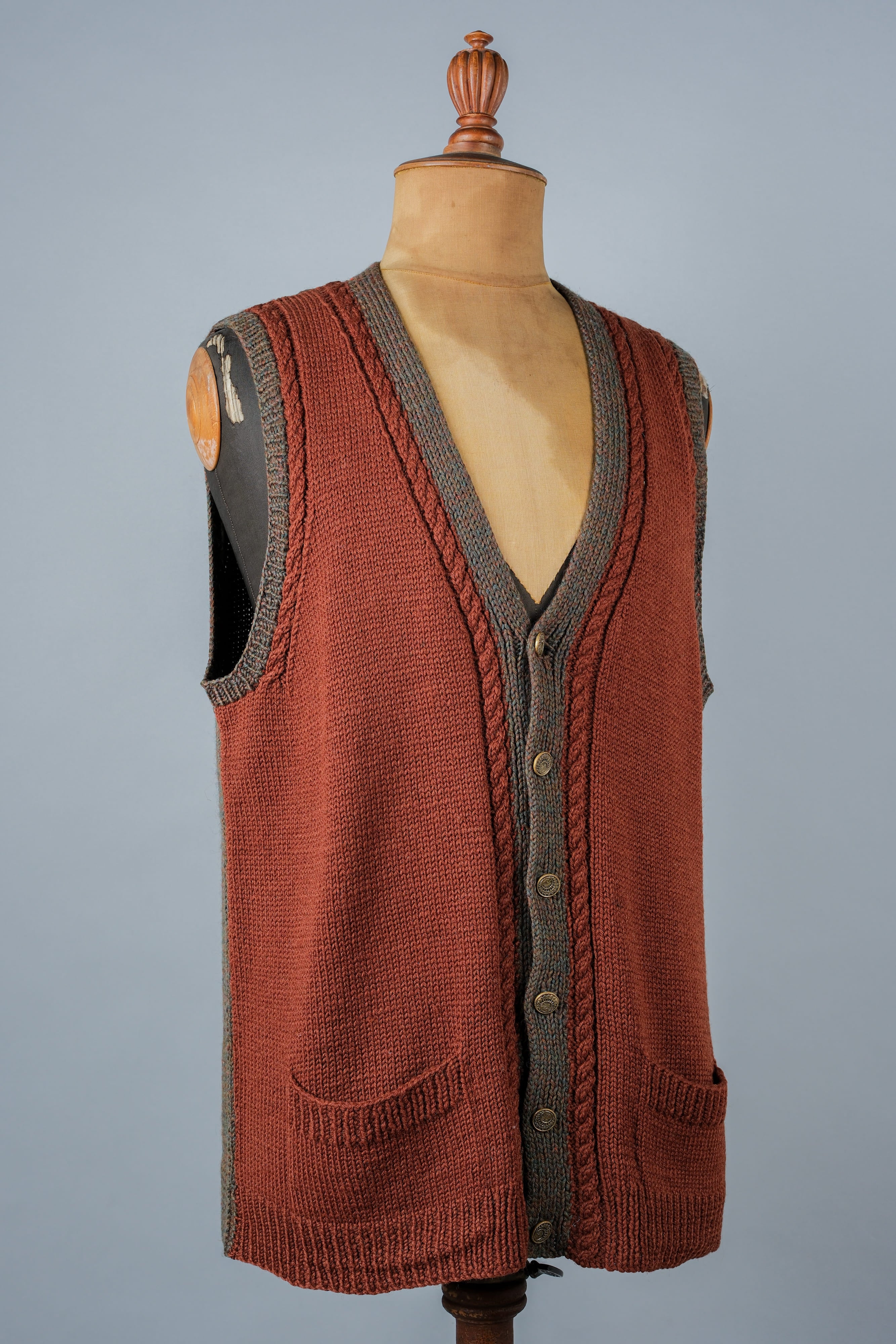【~80's】British Vintage Mixed Wool Vest "Handmade"