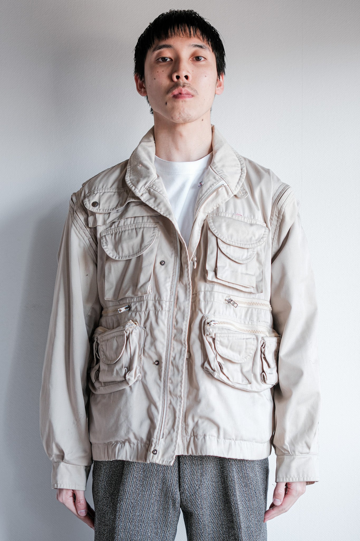 【~90's】Old Renoma Paris Detachable Sleeve Multi Pocket Jacket