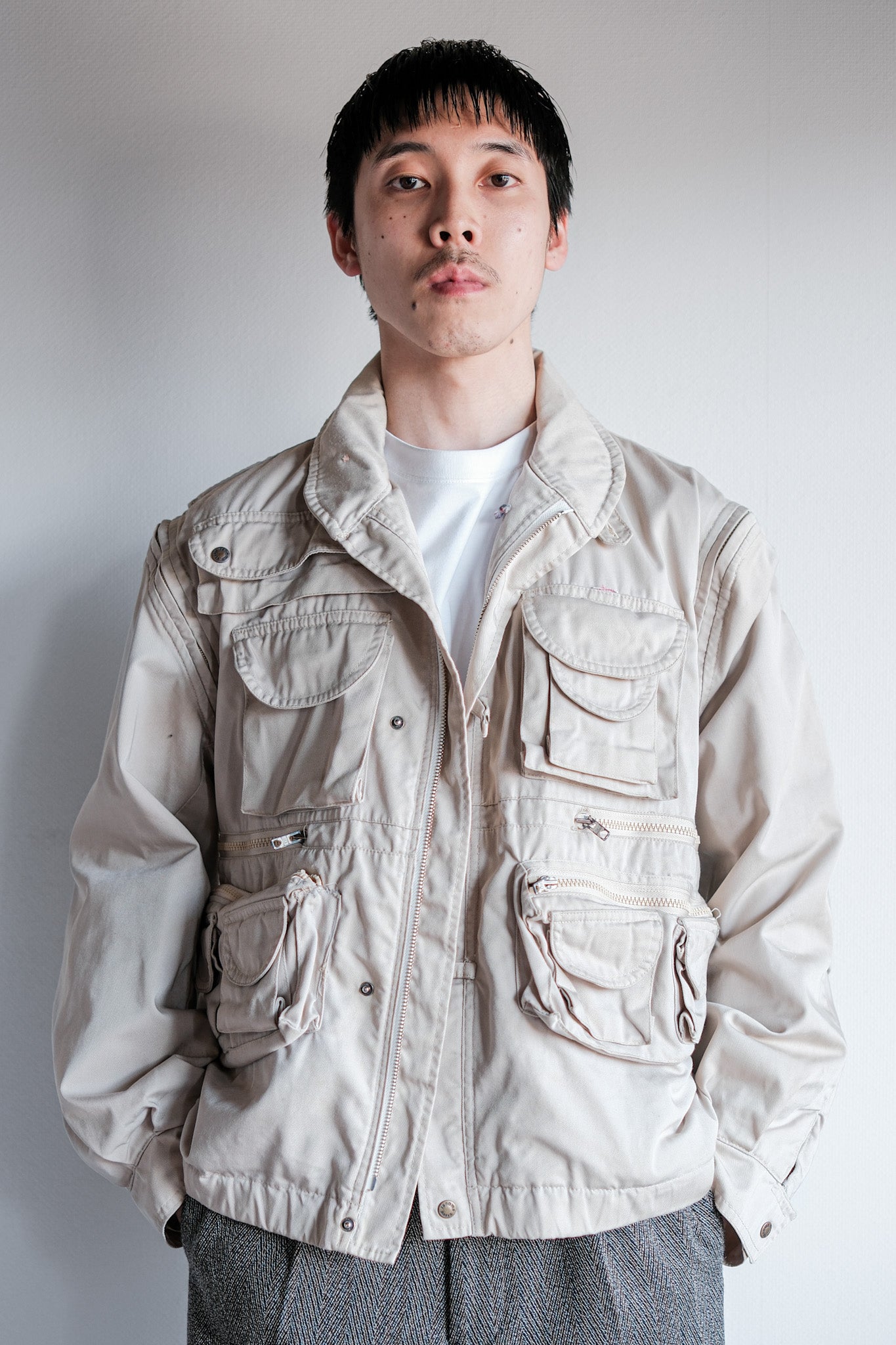 【~90's】Old Renoma Paris Detachable Sleeve Multi Pocket Jacket