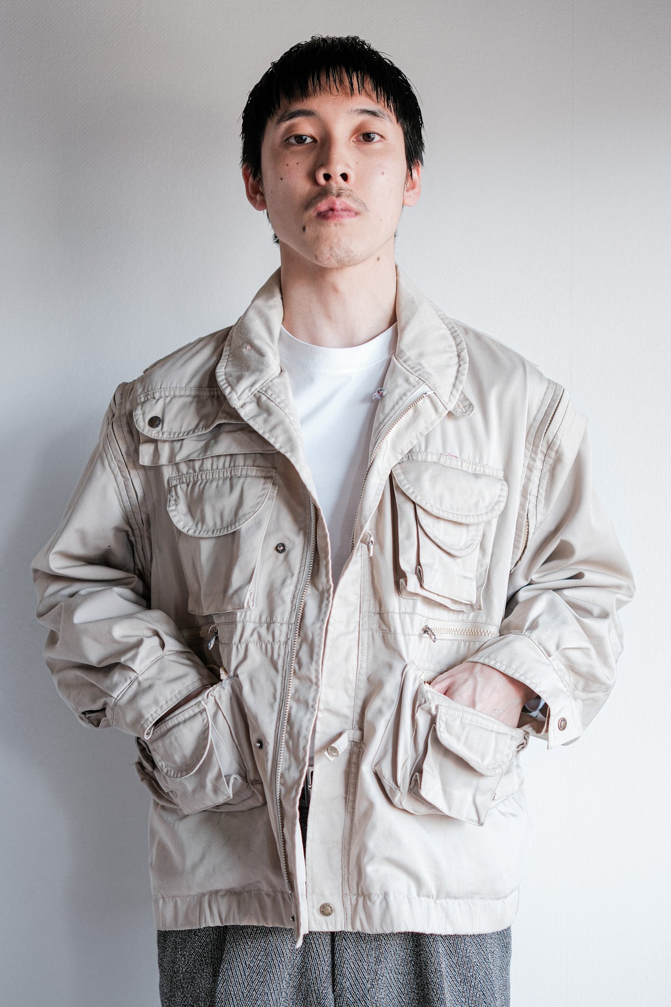 【~90's】Old Renoma Paris Detachable Sleeve Multi Pocket Jacket
