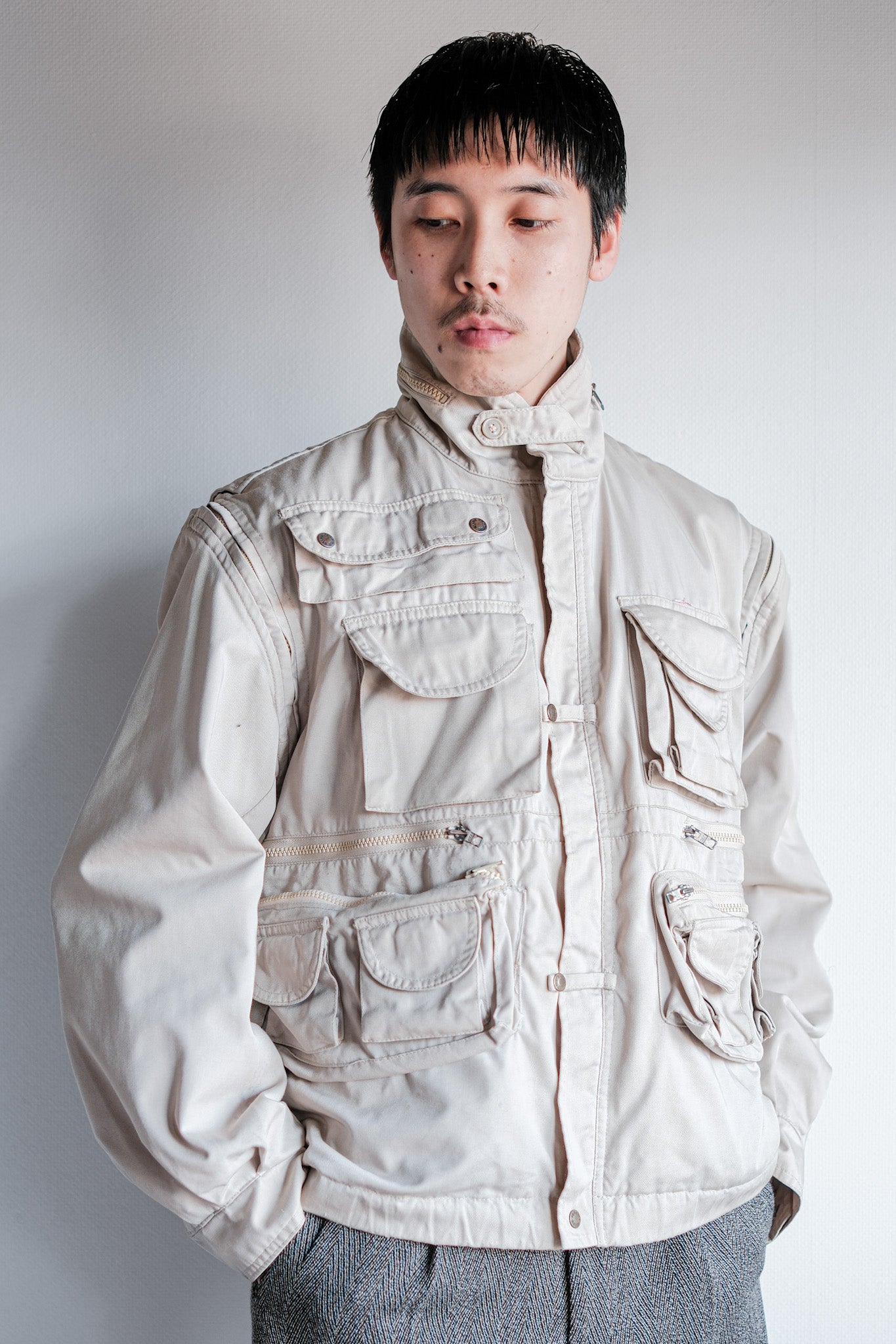 【~90's】Old Renoma Paris Detachable Sleeve Multi Pocket Jacket