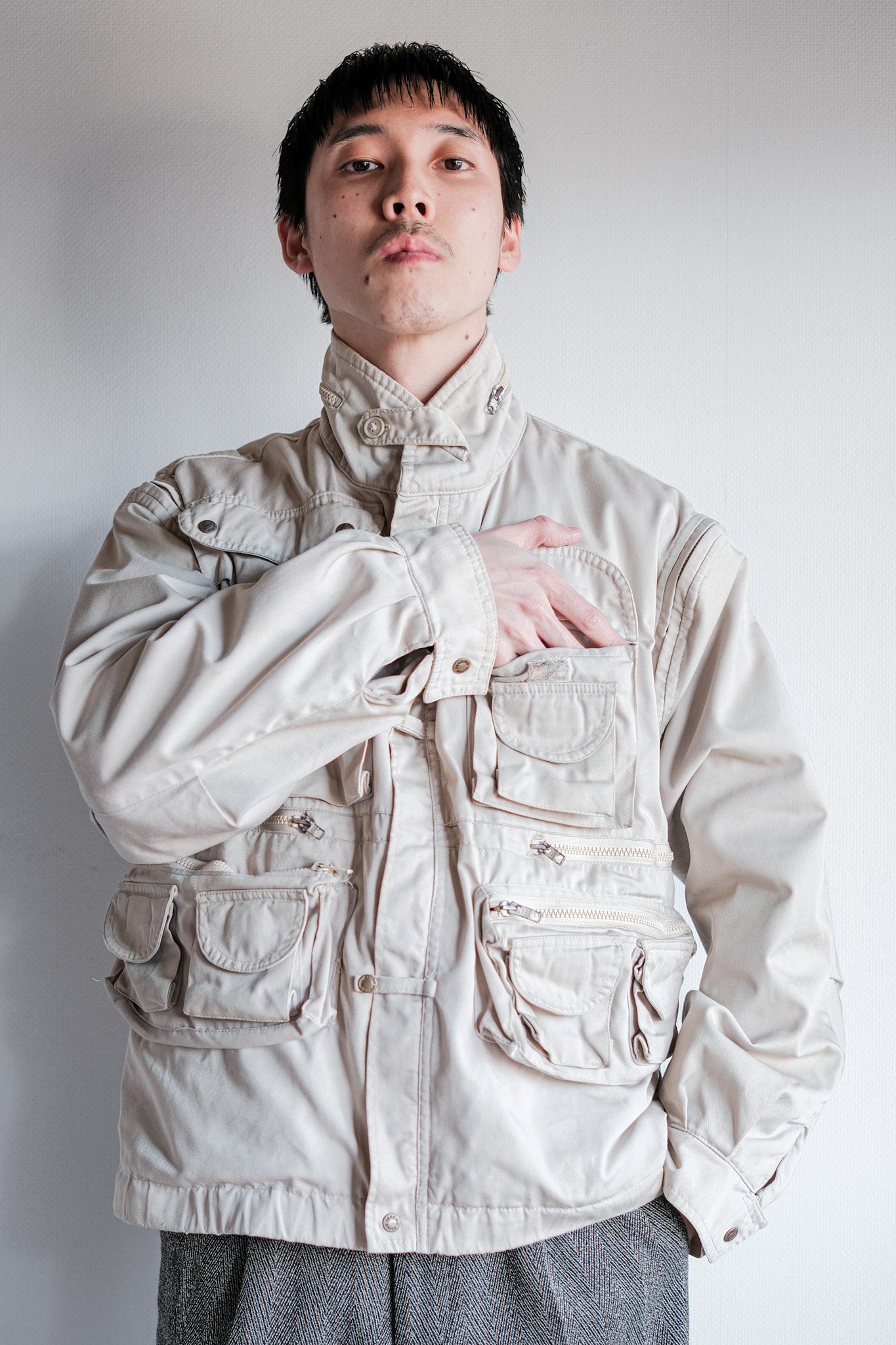 【~90's】Old Renoma Paris Detachable Sleeve Multi Pocket Jacket