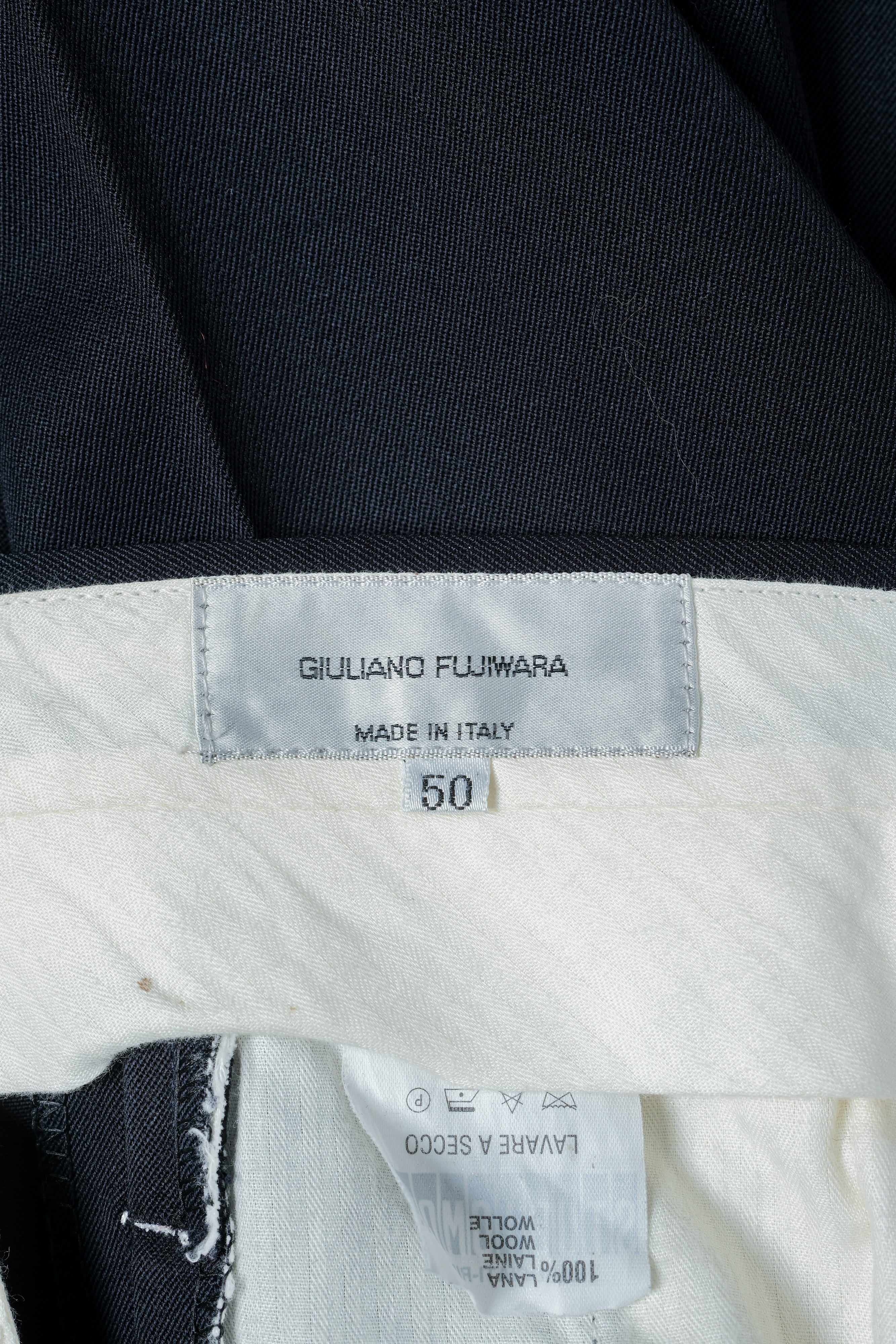 【~90's】Italian Vintage 1 Tuck Wool Gabardine Trousers Size.50