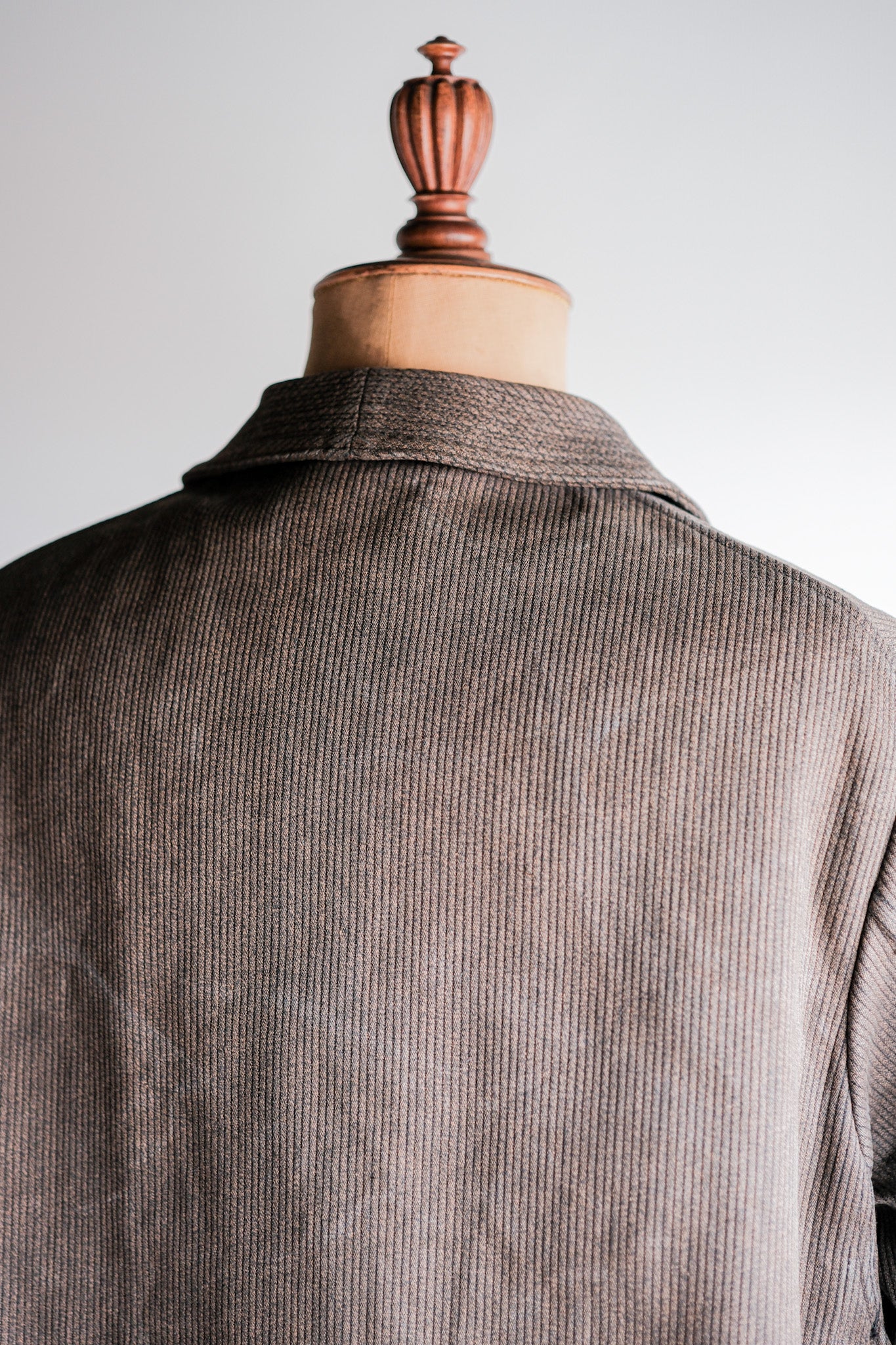 【~50's】French Vintage Brown Salt & Pepper Cotton Pique Hunting Jacket