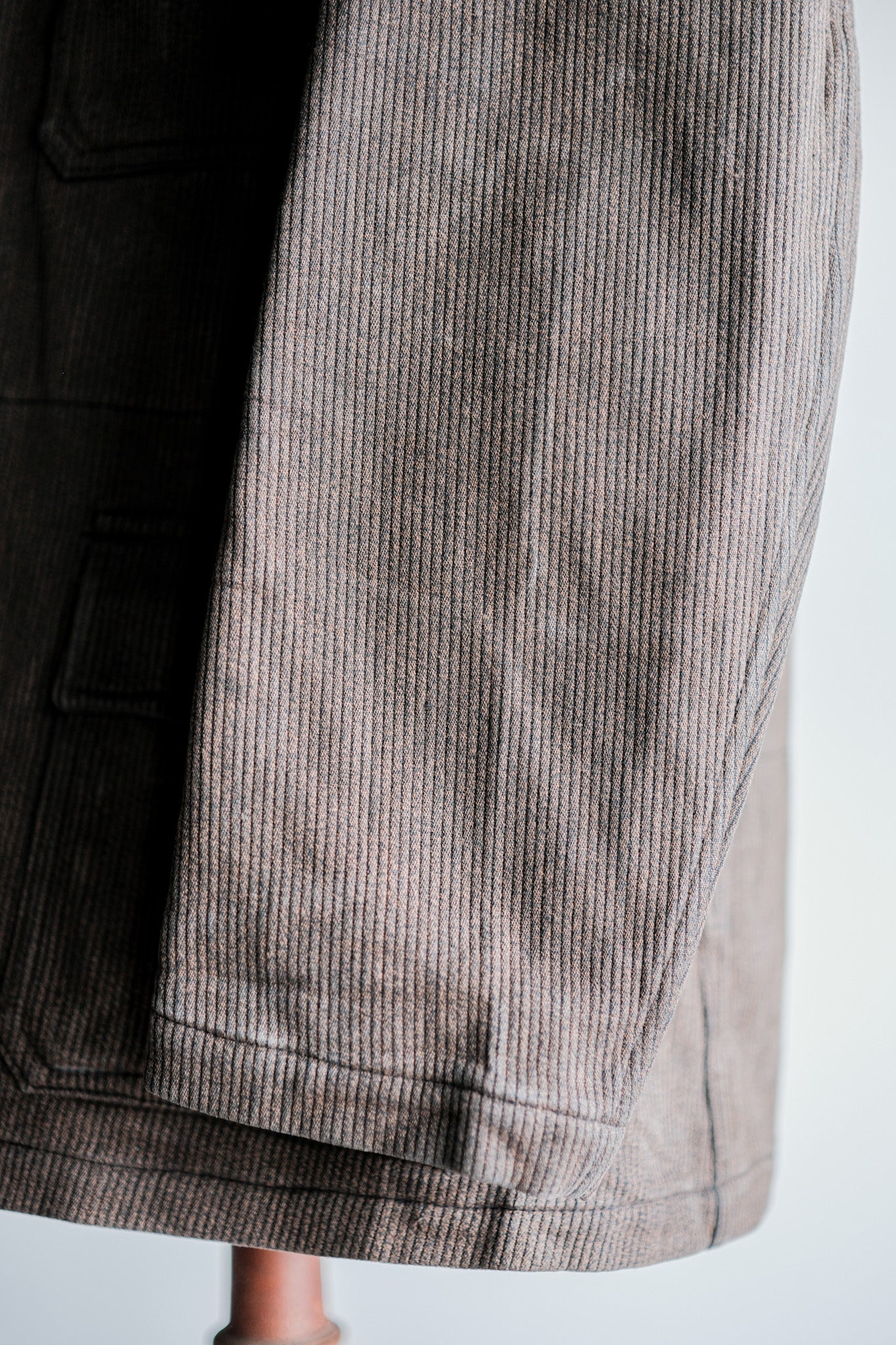 【~50's】French Vintage Brown Salt & Pepper Cotton Pique Hunting Jacket