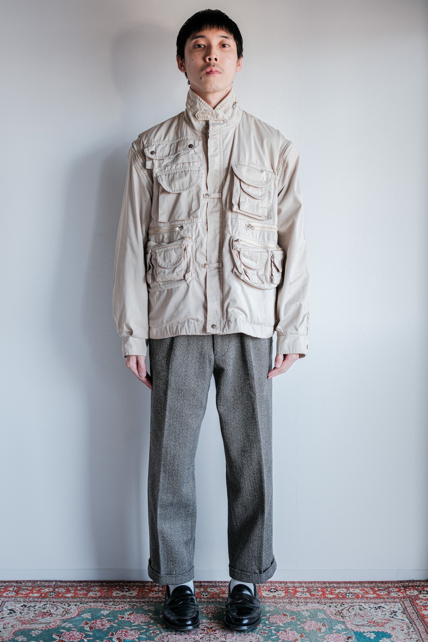 【~90's】Old Renoma Paris Detachable Sleeve Multi Pocket Jacket