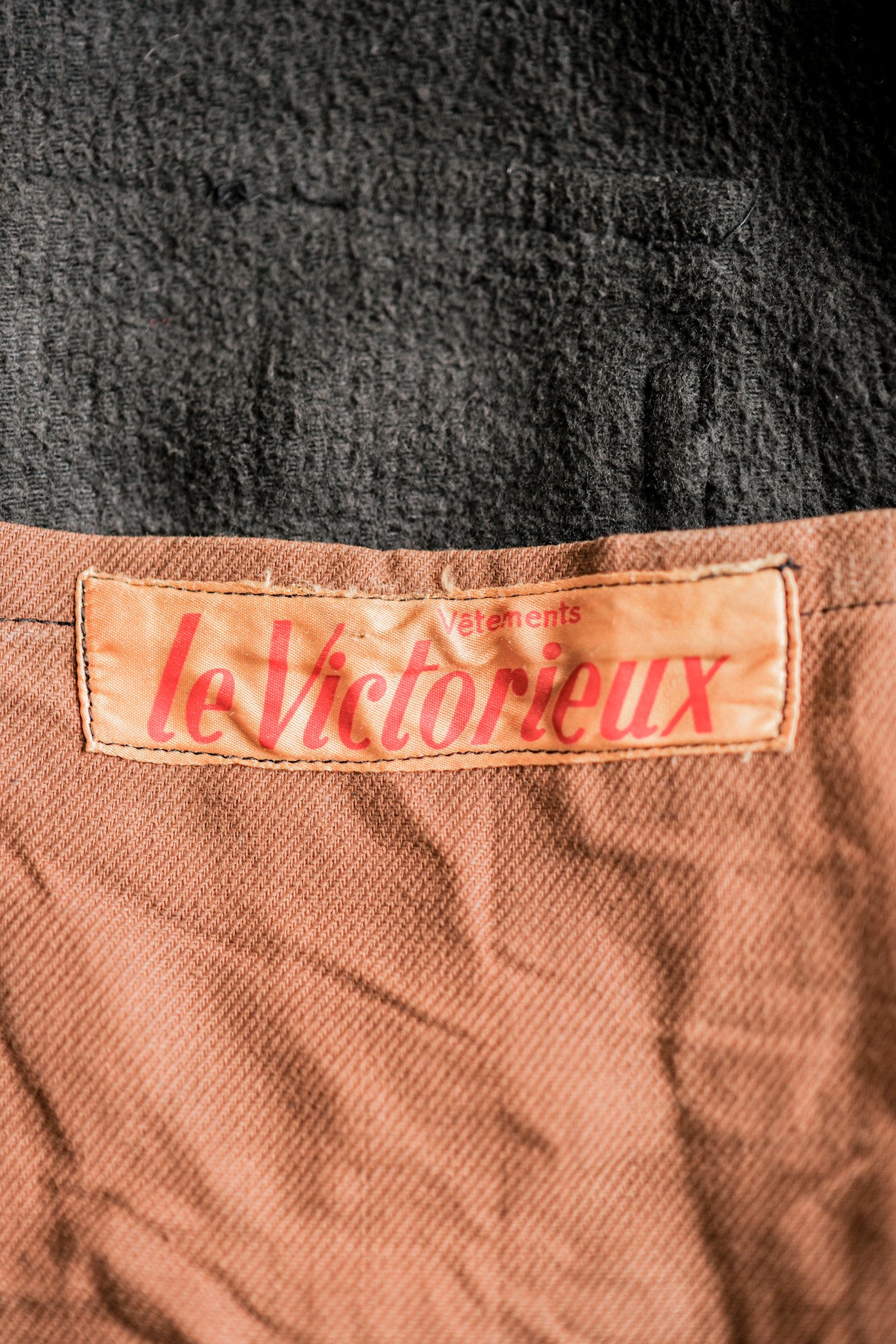 【~50's】French Vintage Brown Salt & Pepper Cotton Pique Hunting Jacket