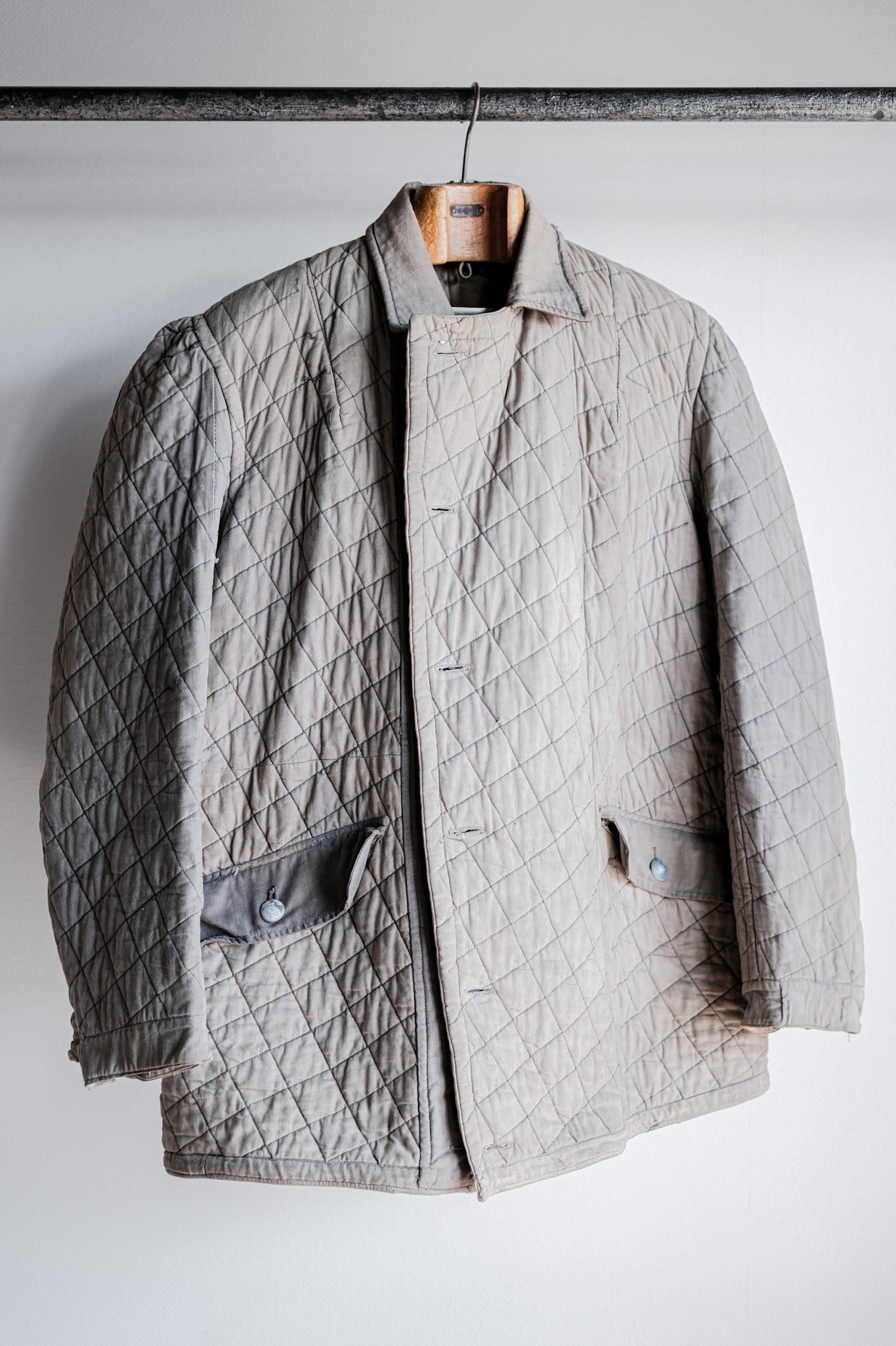 【~40's】WWⅡ German Army Gray-White Reversible Quilted Winter Parka "Modified" "Wehrmacht"