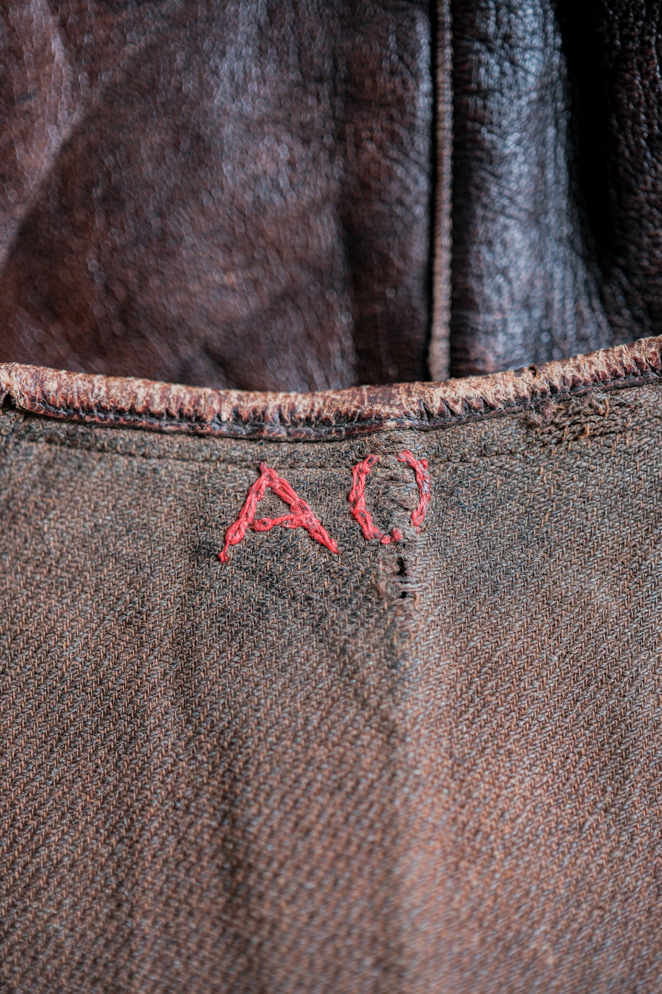 【~40's】French Vintage Brown Leather Work Gilet