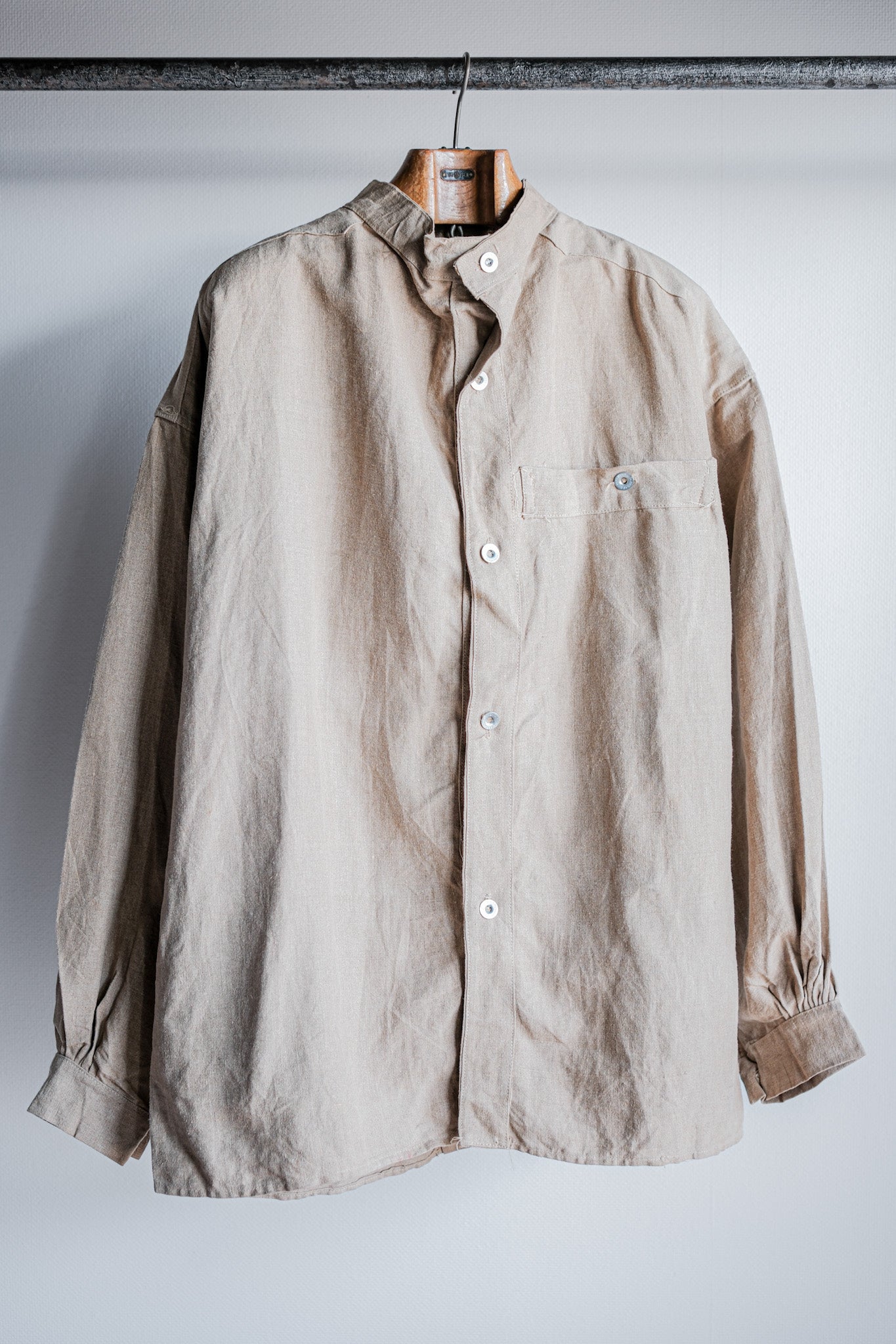 【~30's】French Army Bourgeron Linen Jacket Size.2 "Full Open Type"