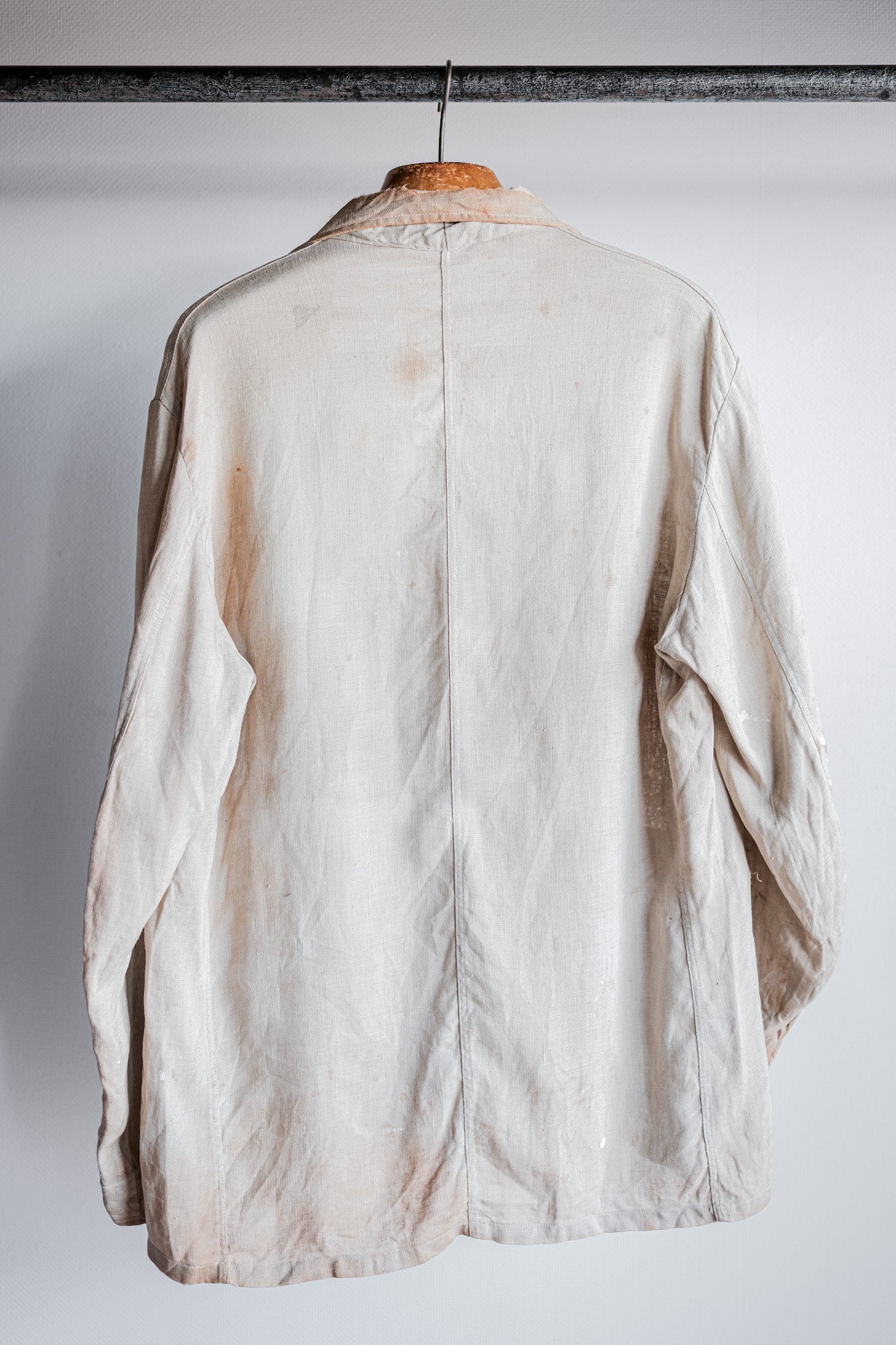 【~40's】British Vintage Irish Linen Lapel Work Jacket "Boro"