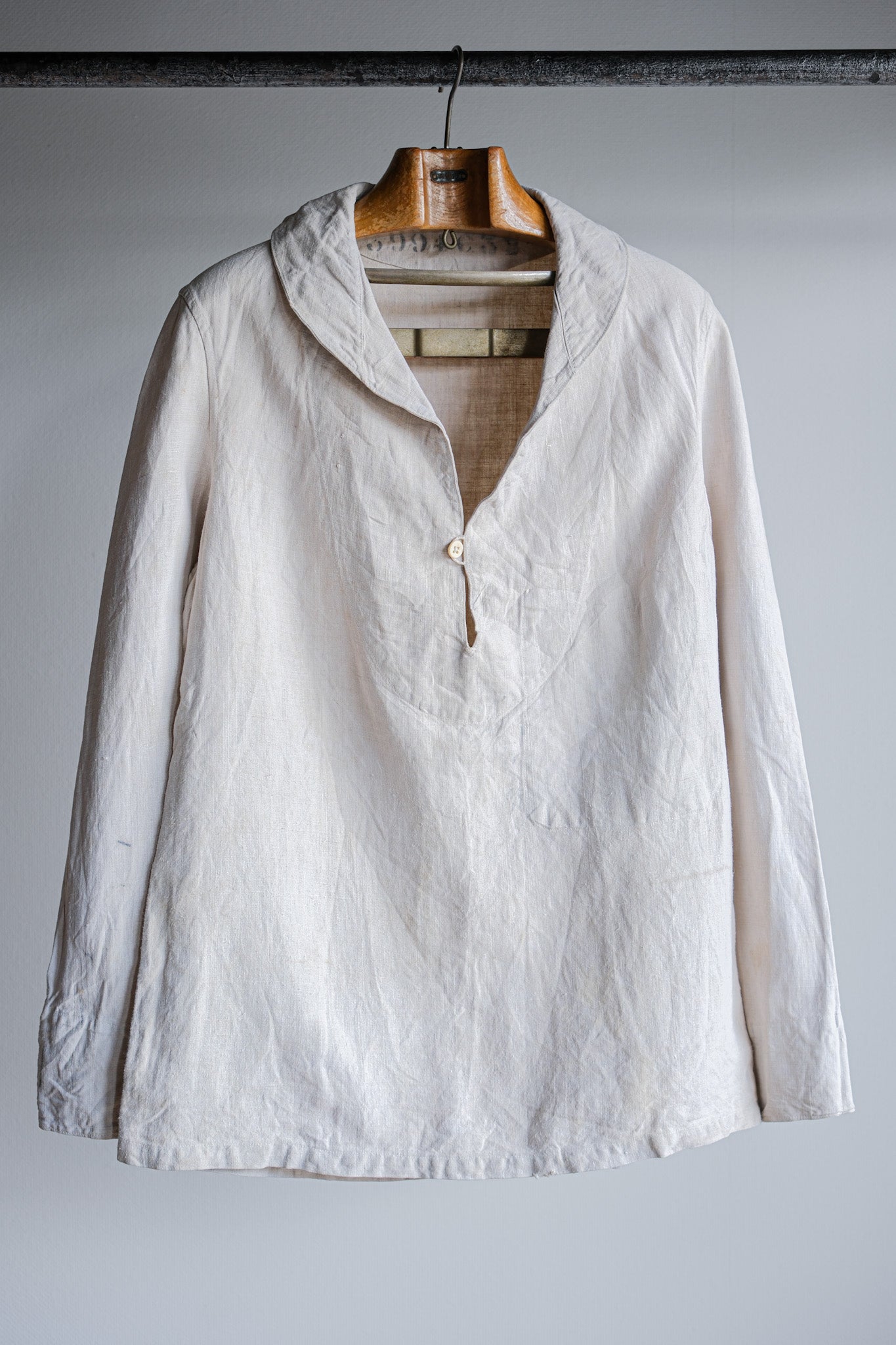 【~30's】French Navy Linen Sailor Work Smock Size.B4 "Marine Nationale"