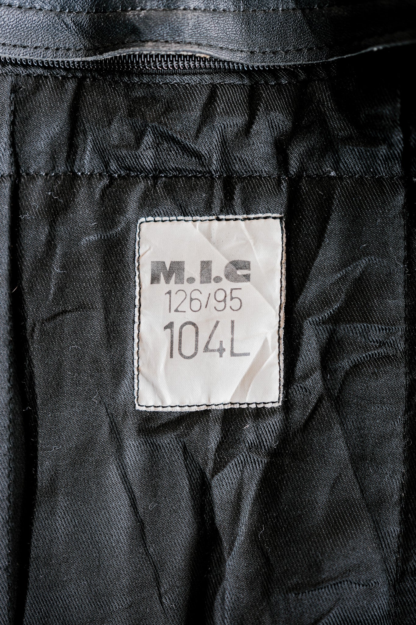 【~70's】French Air Force Pilot Leather Jacket With Chin Strap & Liner Size.104L