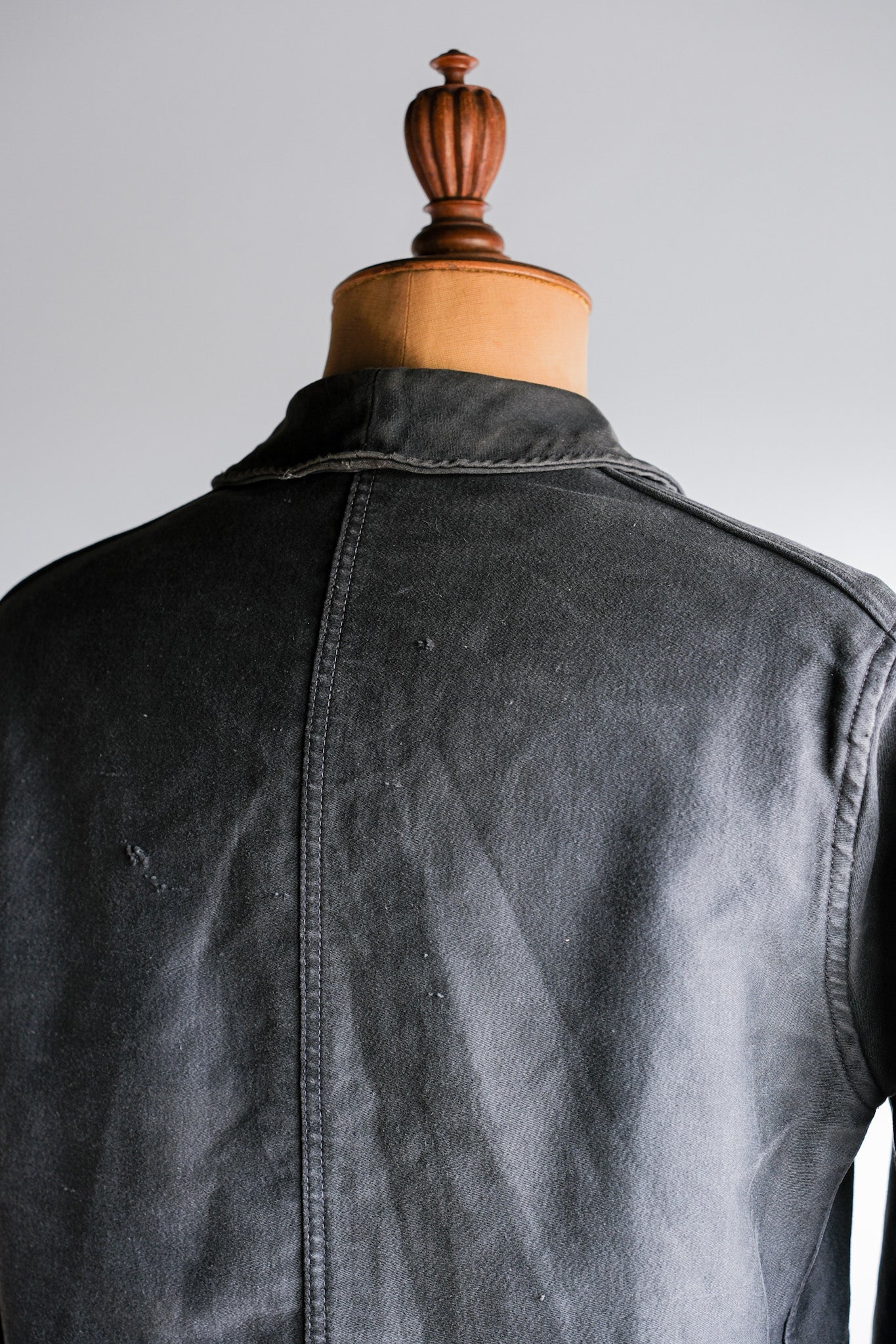【~40's】French Vintage Black Moleskin Work Jacket "Adolphe Lafont"