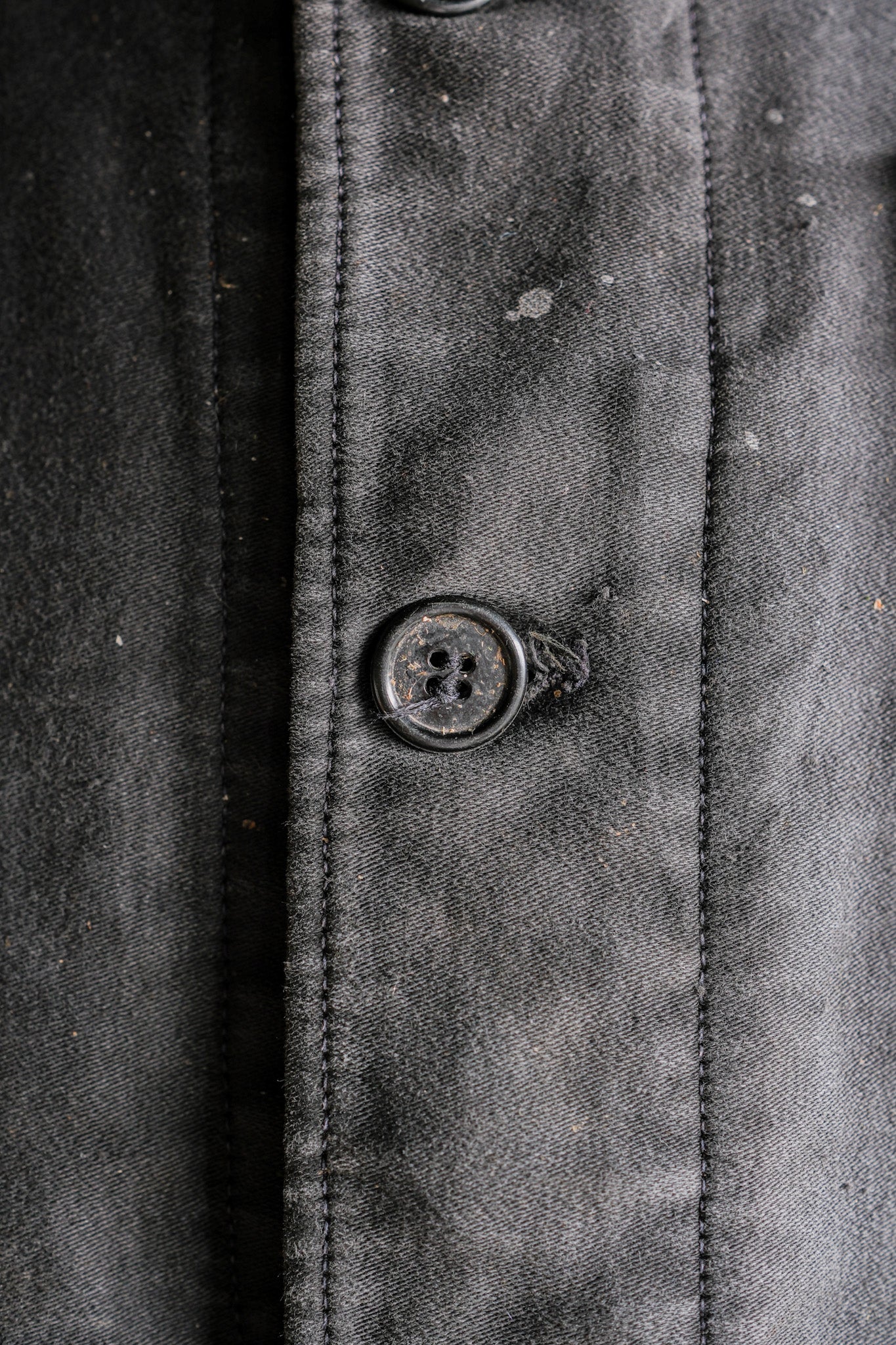 【~40's】French Vintage Black Moleskin Work Jacket "Adolphe Lafont"