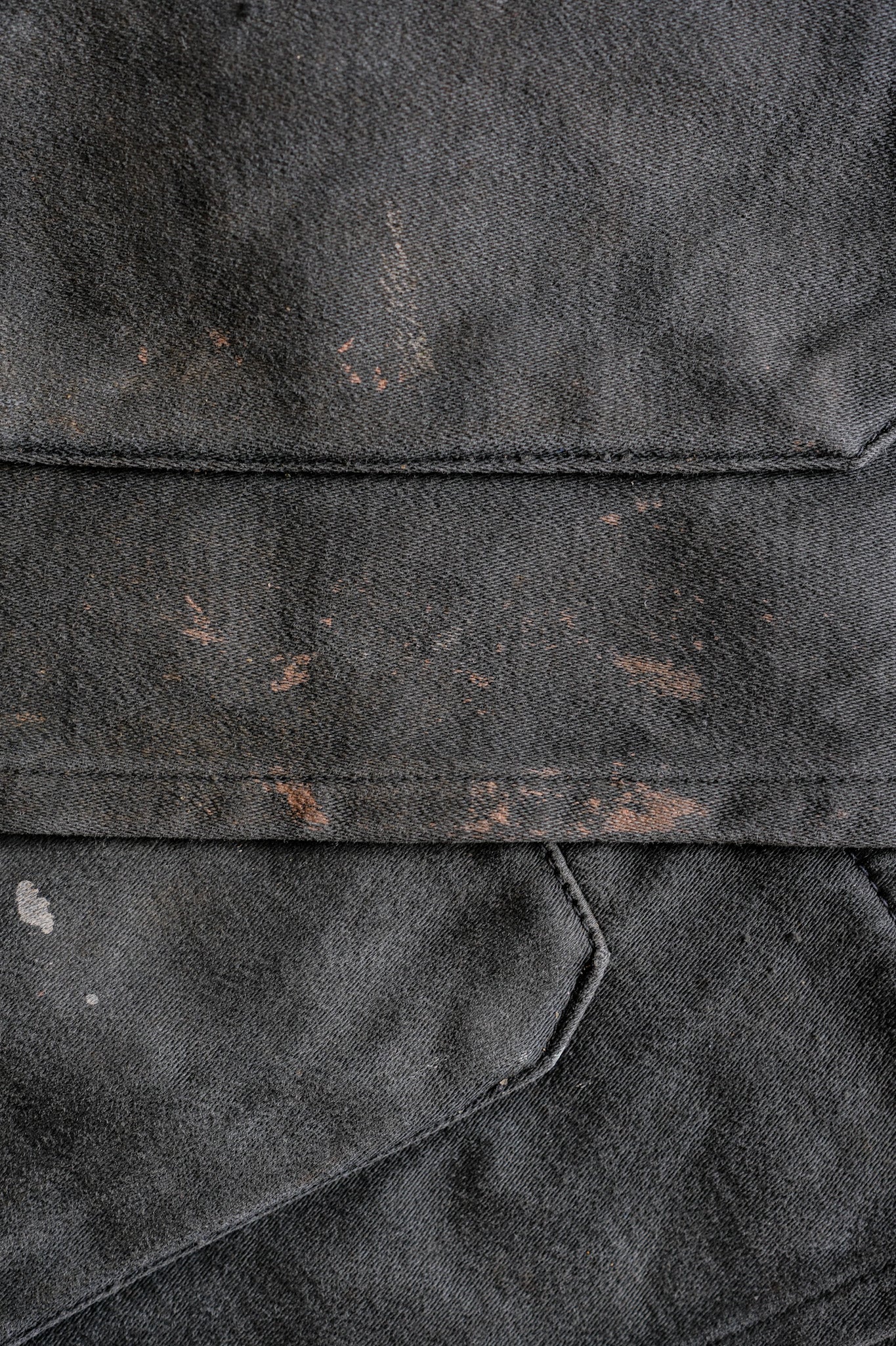【~40's】French Vintage Black Moleskin Work Jacket "Adolphe Lafont"