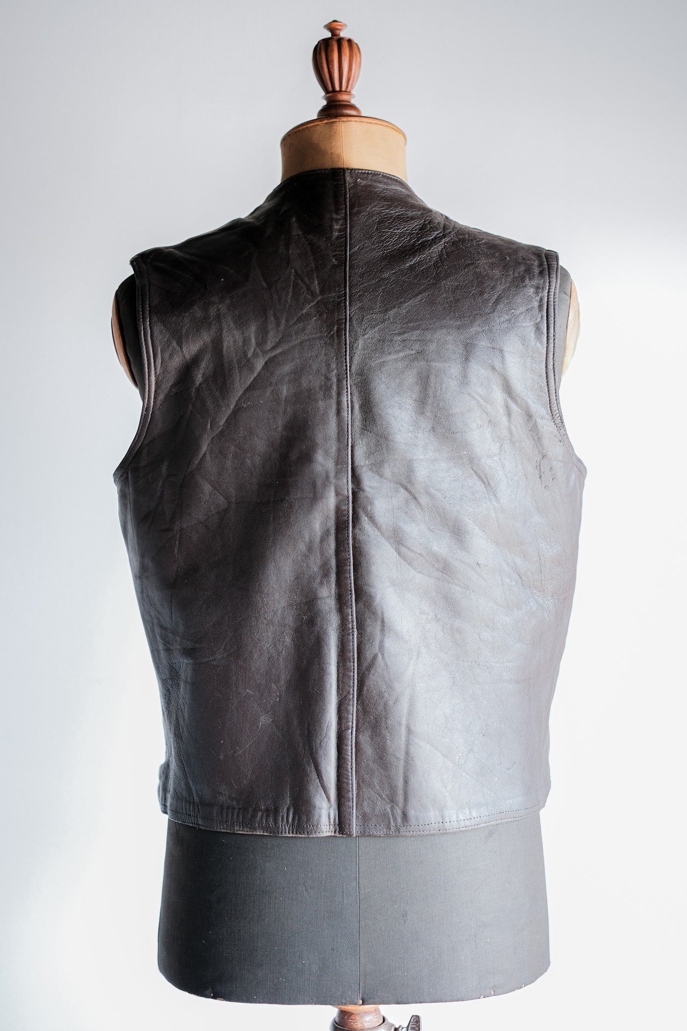 【~40's】French Army Cavalier Leather Vest "Modified"