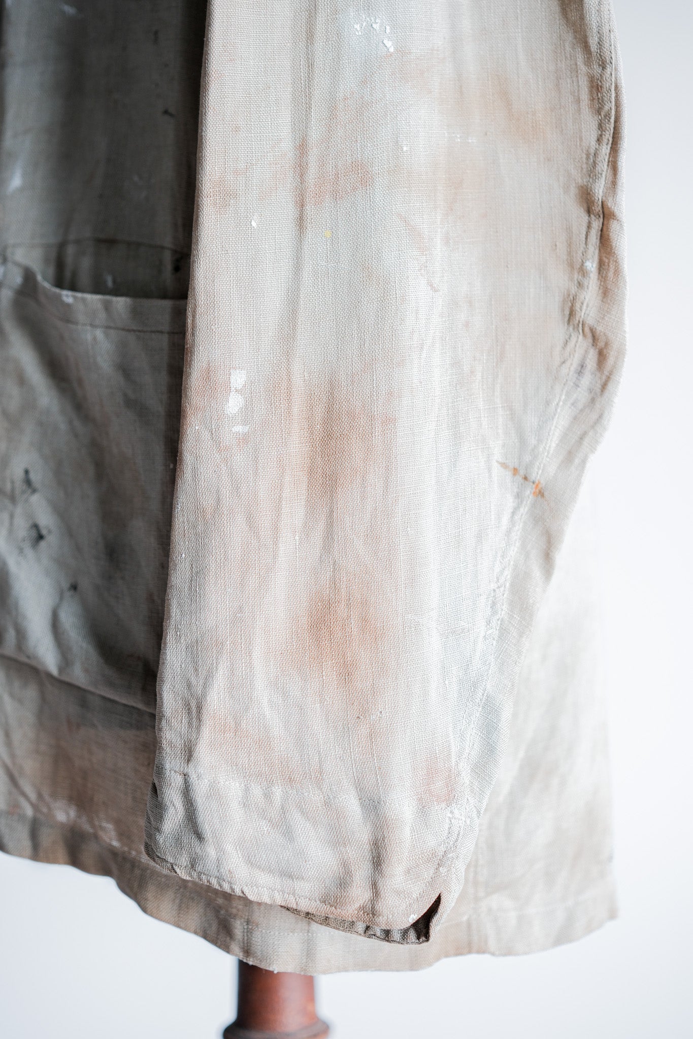 【~40's】British Vintage Irish Linen Lapel Work Jacket "Boro"