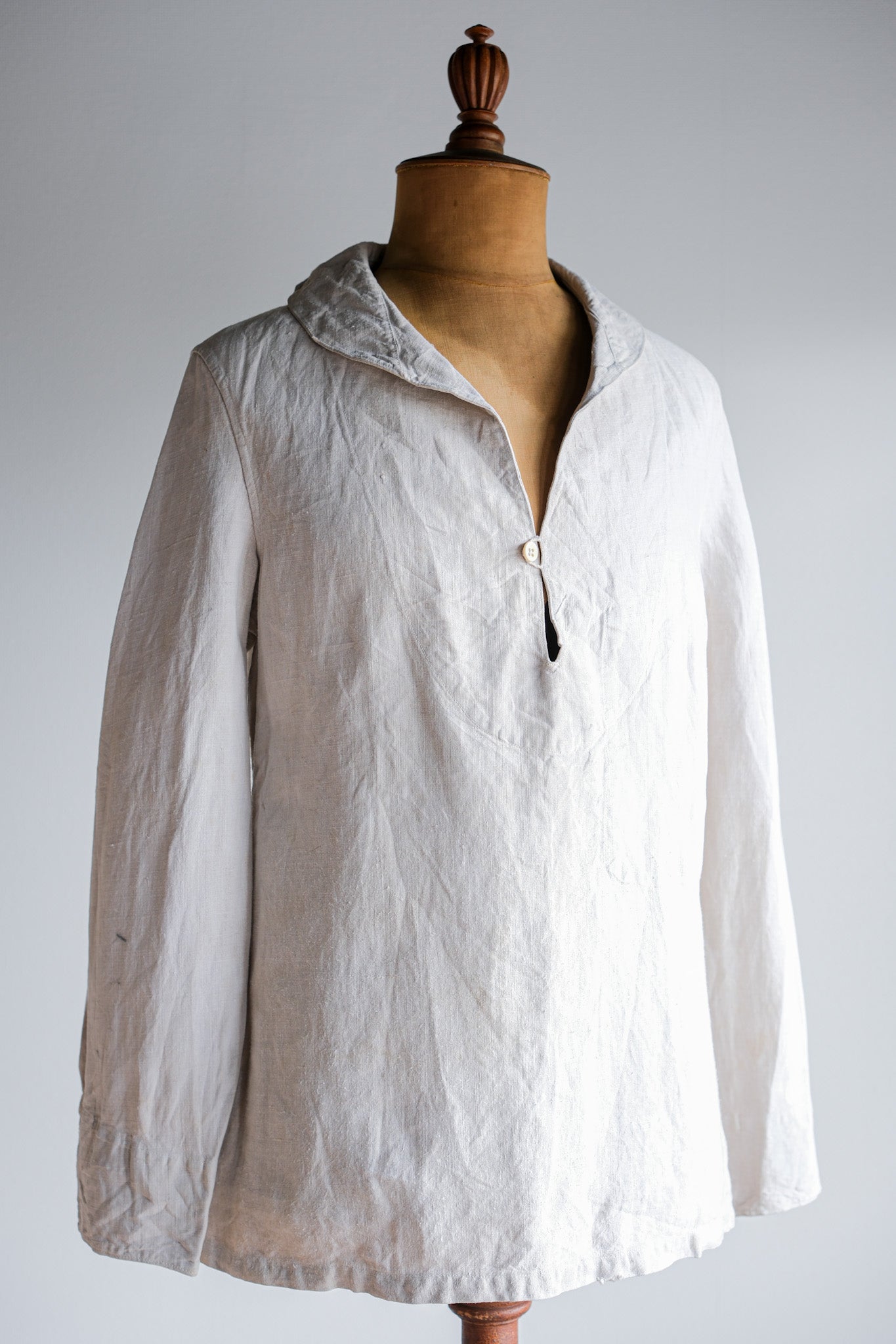 【~30's】French Navy Linen Sailor Work Smock Size.B4 "Marine Nationale"