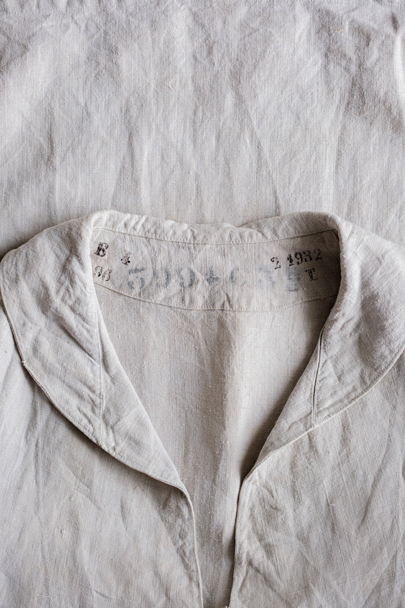 【~30's】French Navy Linen Sailor Work Smock Size.B4 "Marine Nationale"