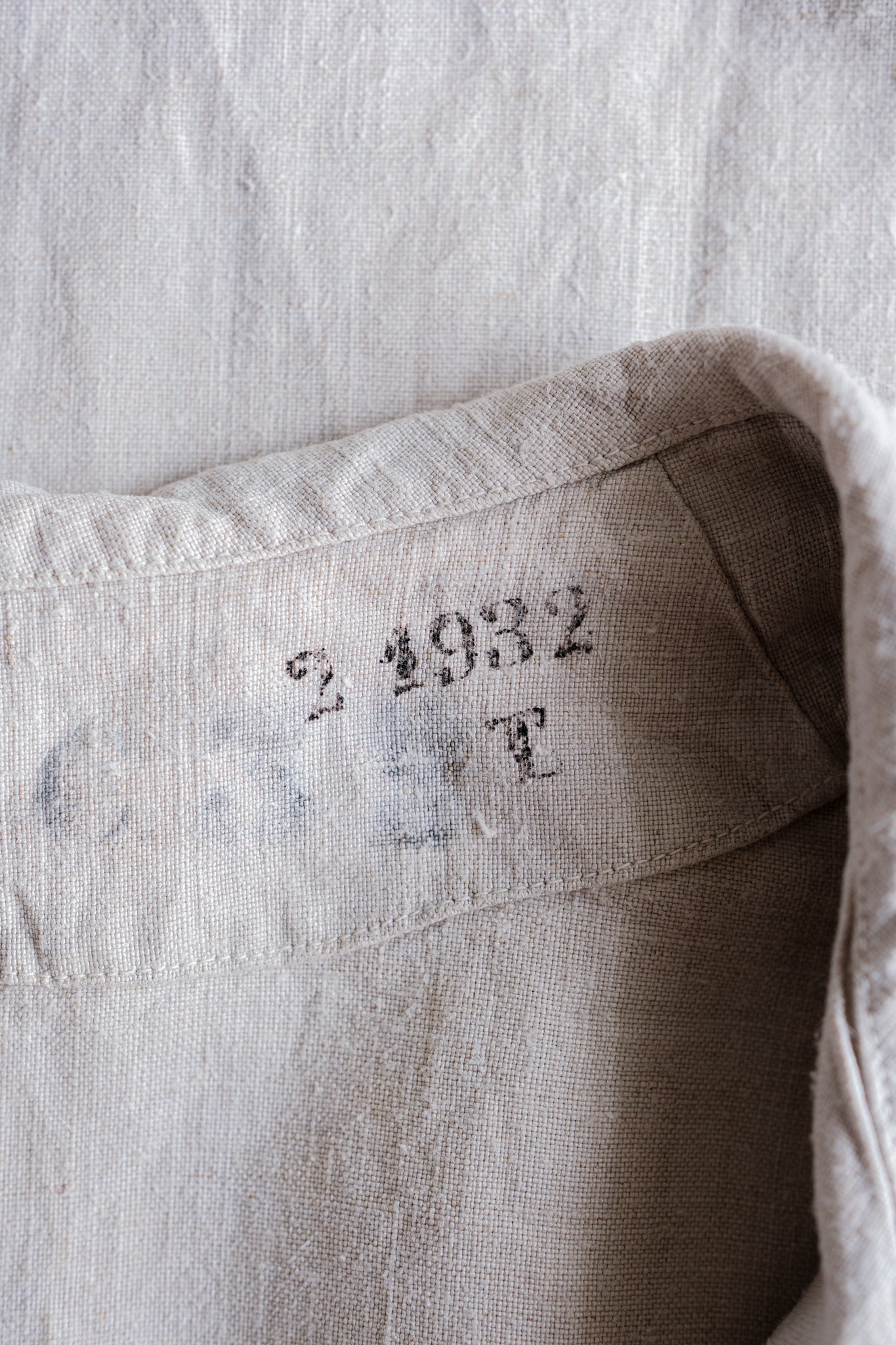 【~30's】French Navy Linen Sailor Work Smock Size.B4 "Marine Nationale"