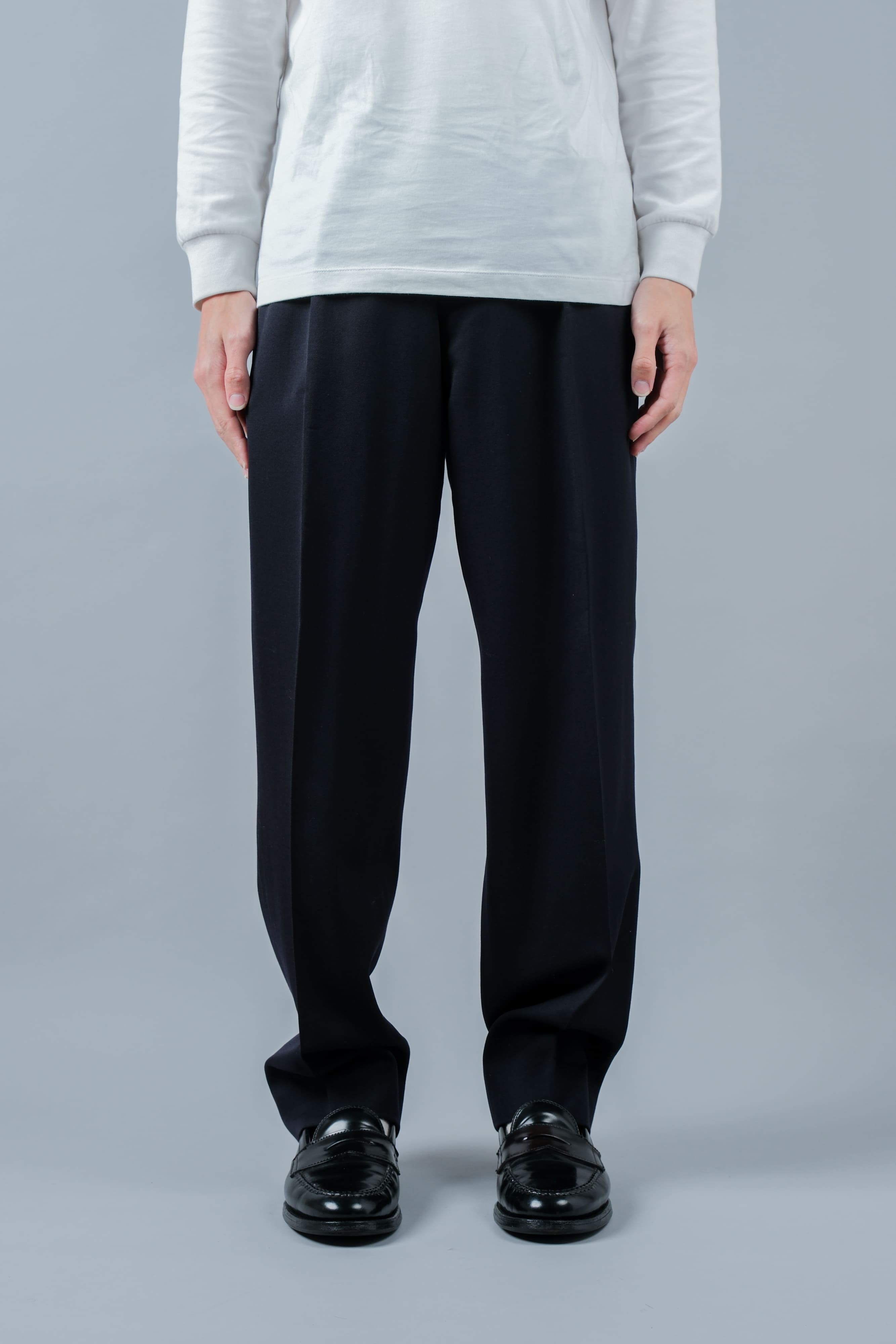 【~90's】Italian Vintage 1 Tuck Wool Gabardine Trousers Size.50