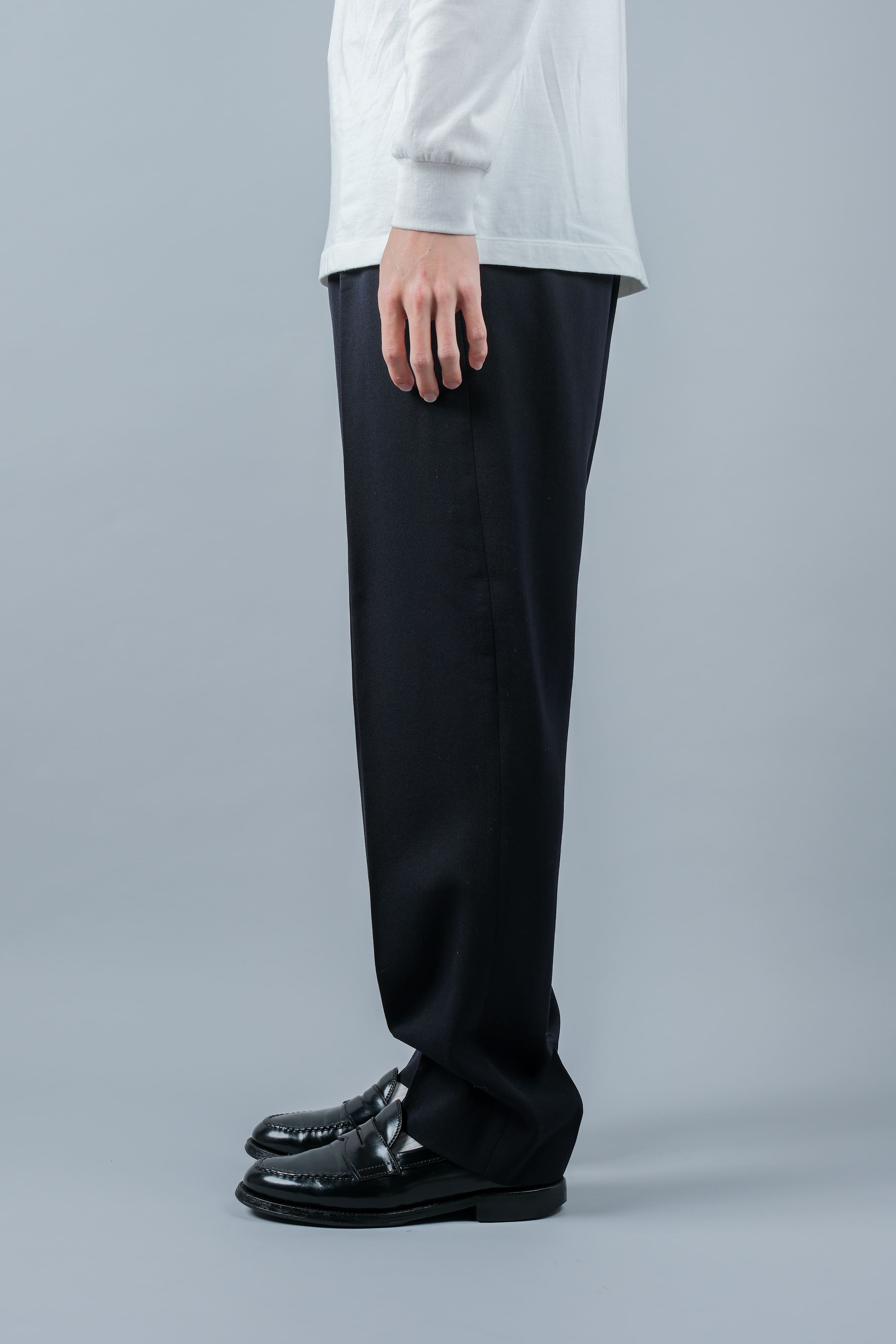 【~90's】Italian Vintage 1 Tuck Wool Gabardine Trousers Size.50