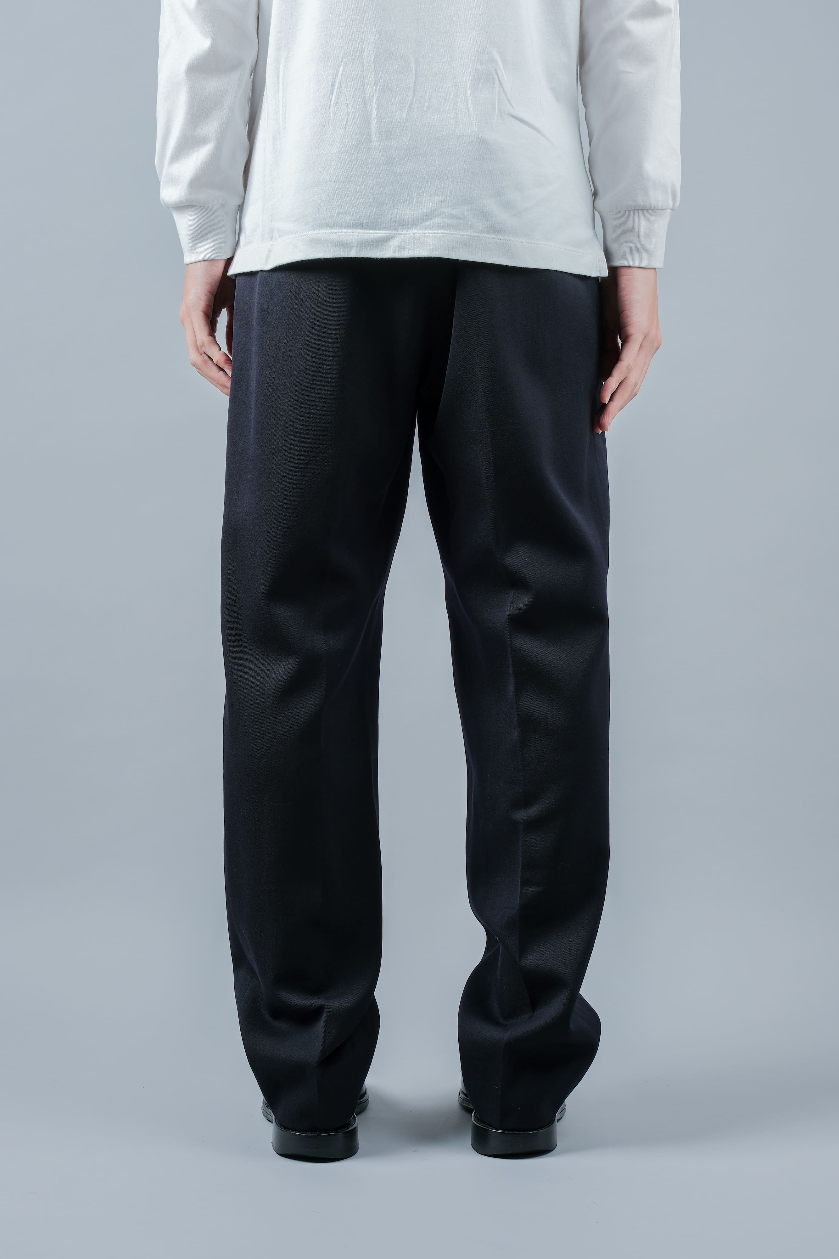 【~90's】Italian Vintage 1 Tuck Wool Gabardine Trousers Size.50