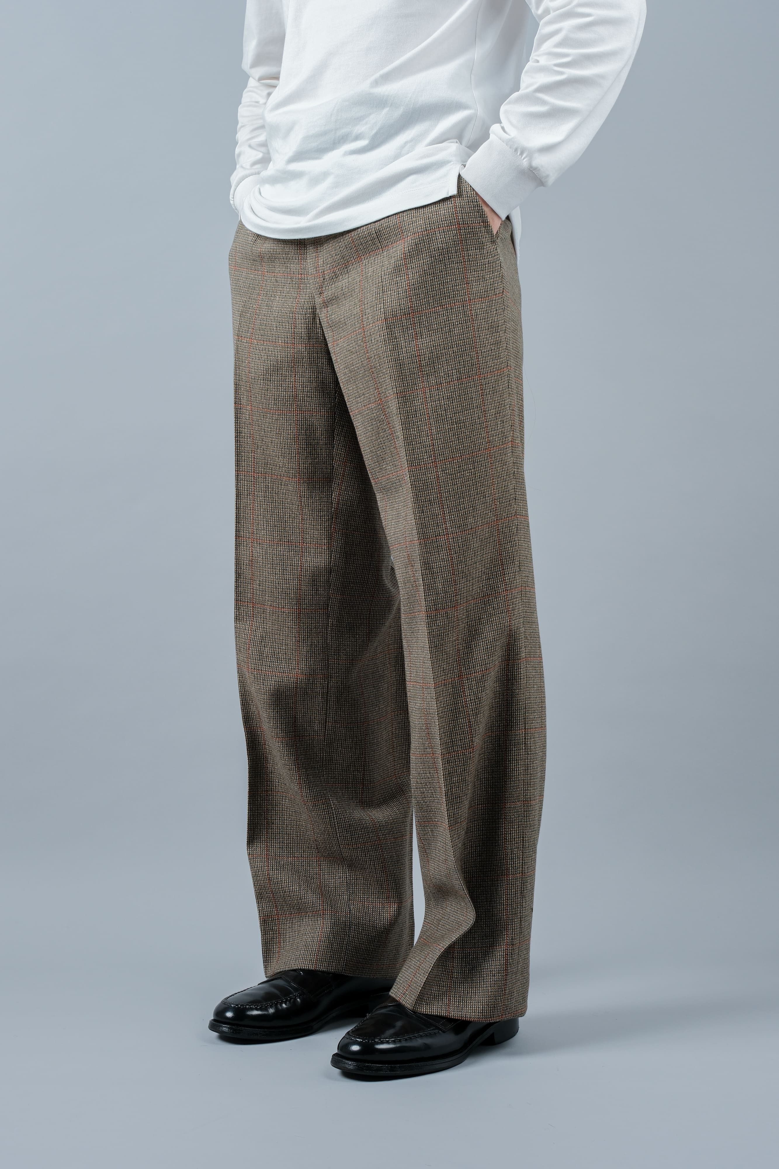【~70's】British Vintage Wool Plaid Trousers