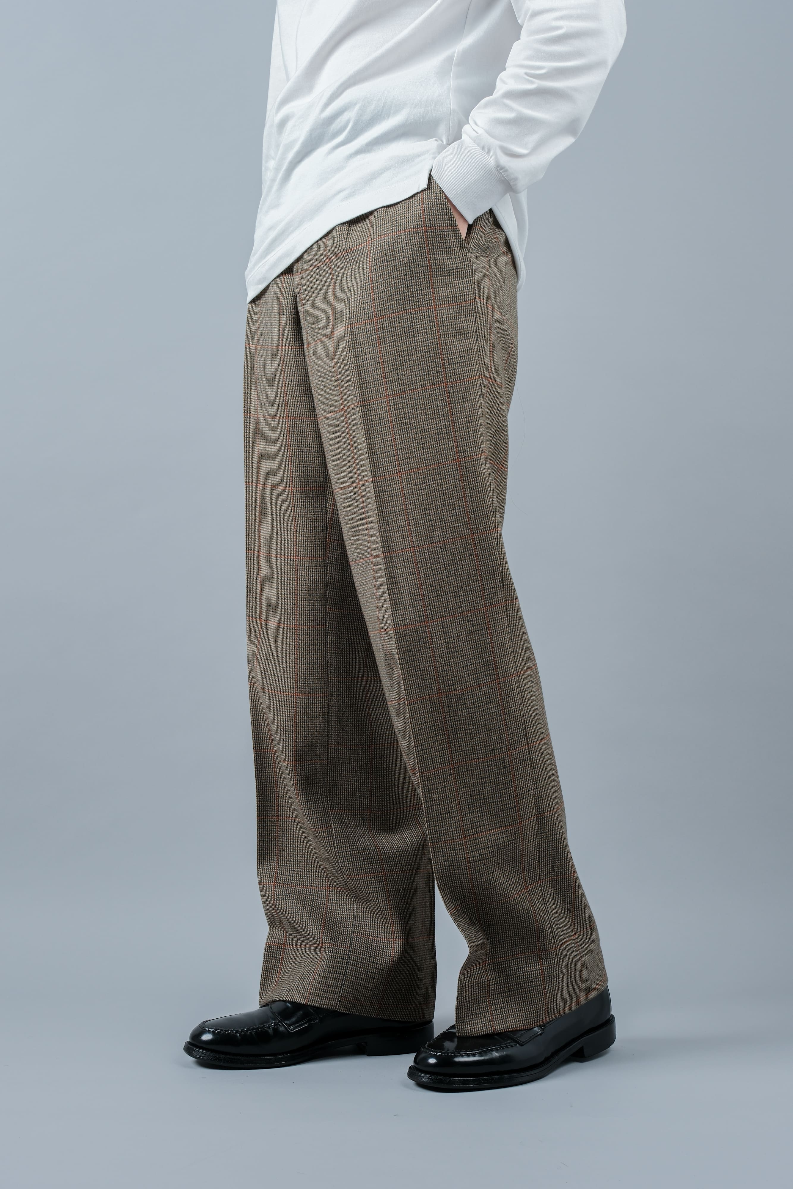 【~70's】British Vintage Wool Plaid Trousers