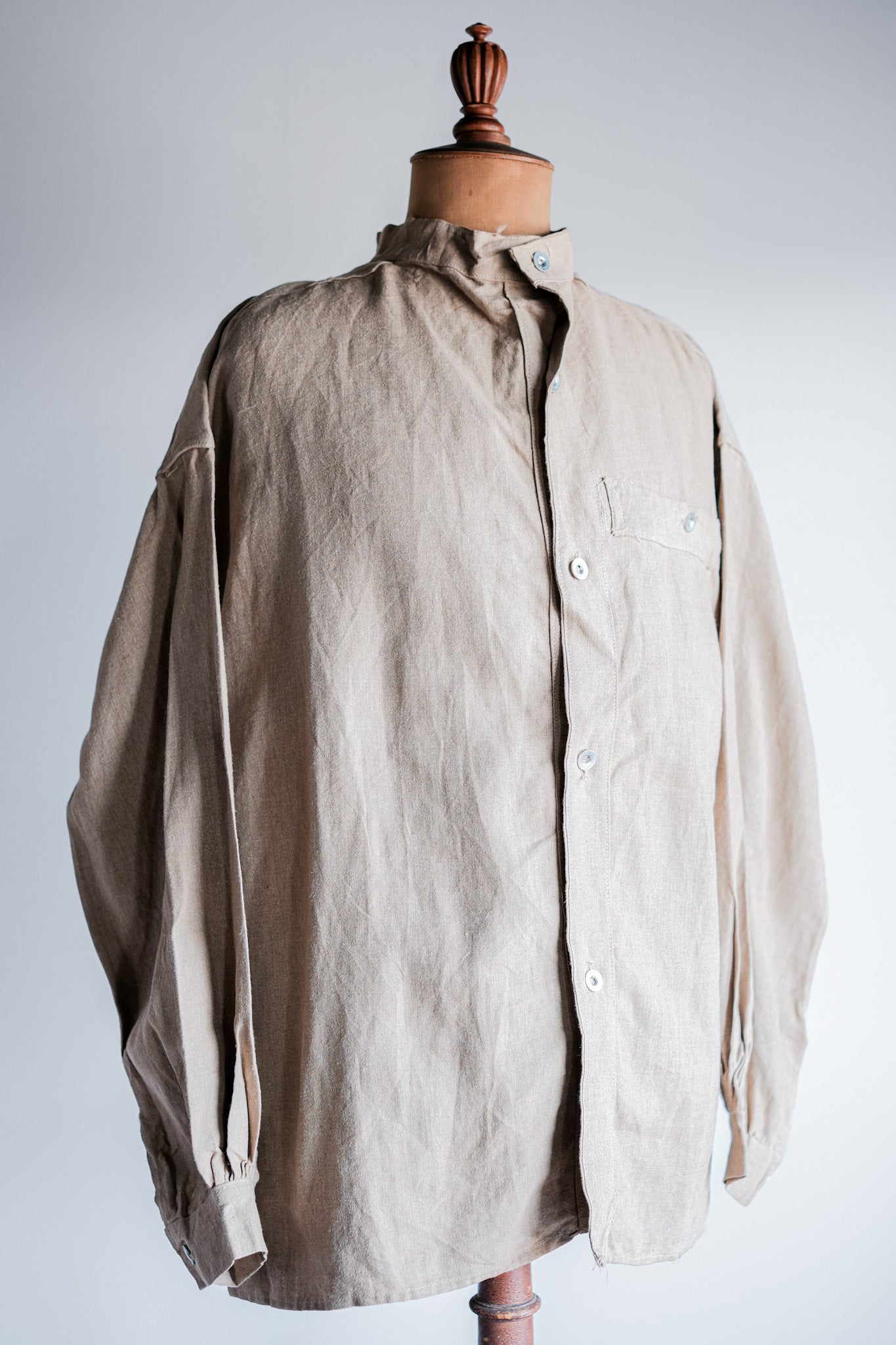 【~30's】French Army Bourgeron Linen Jacket Size.2 "Full Open Type"