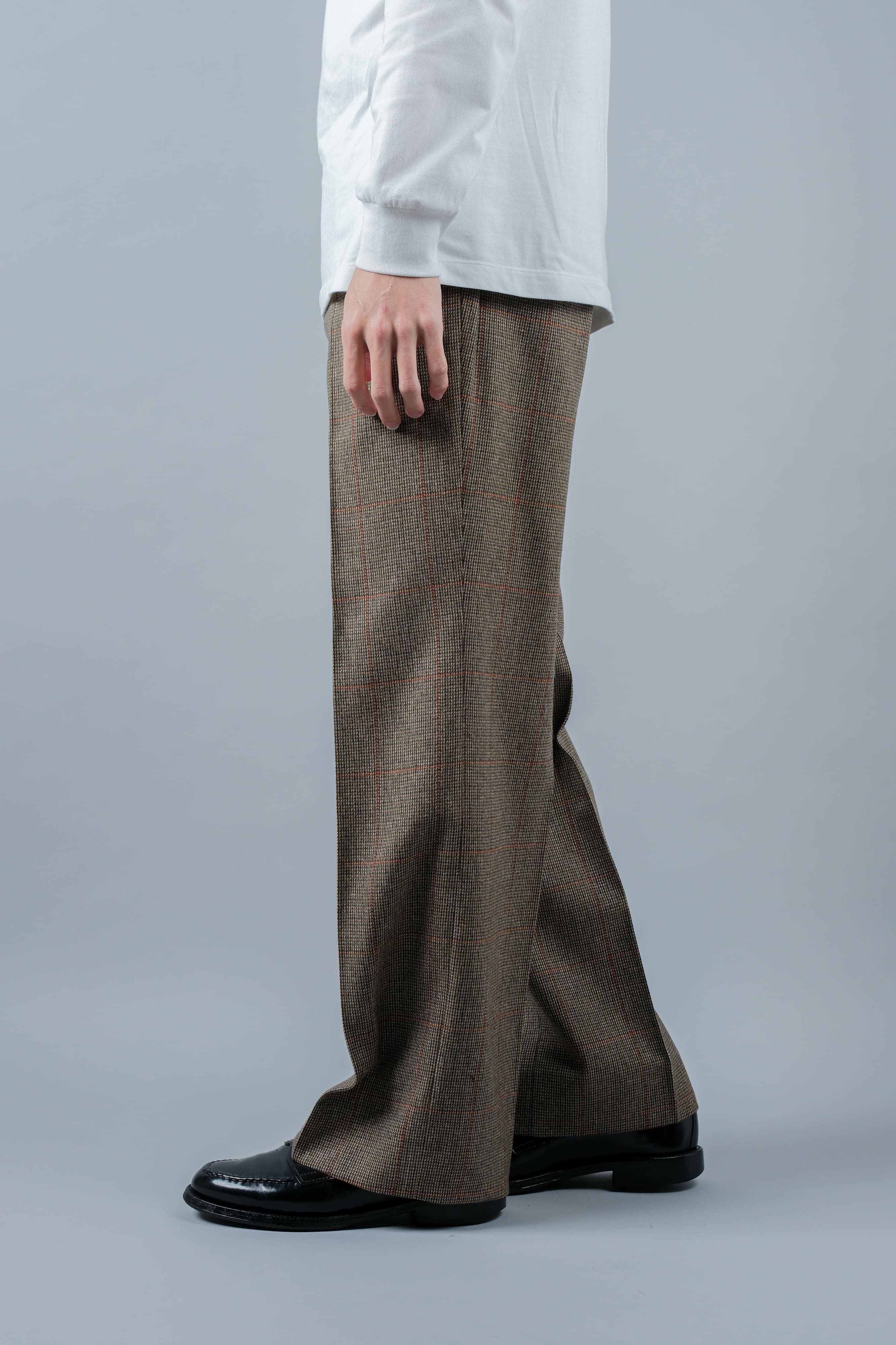 【~70's】British Vintage Wool Plaid Trousers