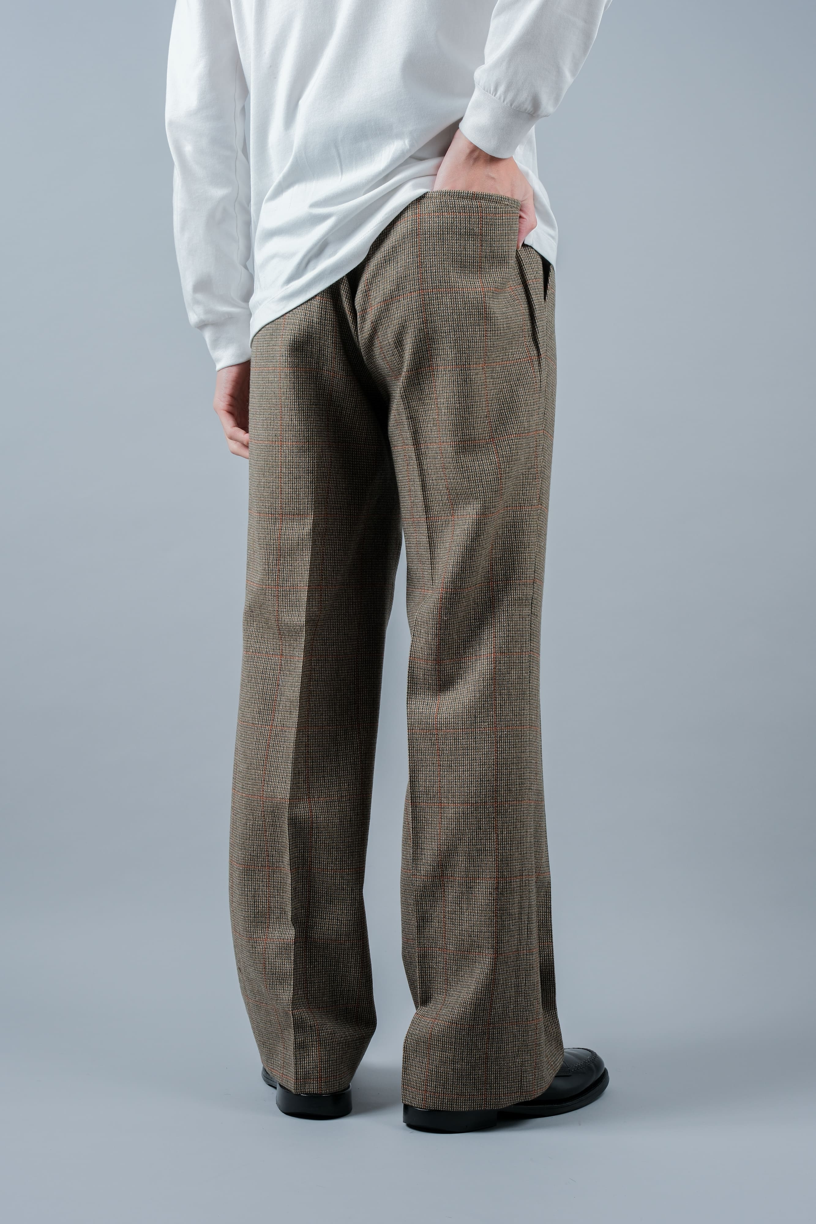 【~70's】British Vintage Wool Plaid Trousers