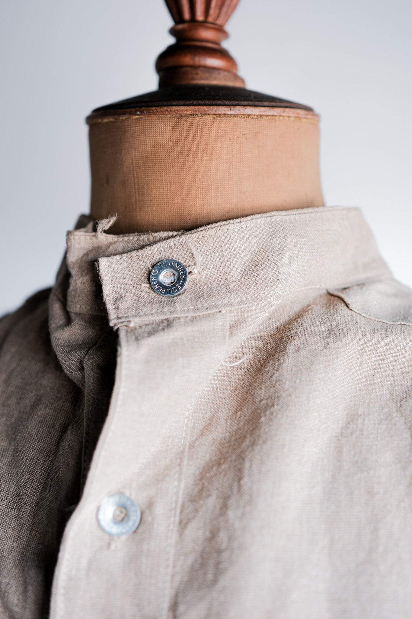 【~30's】French Army Bourgeron Linen Jacket Size.2 "Full Open Type"