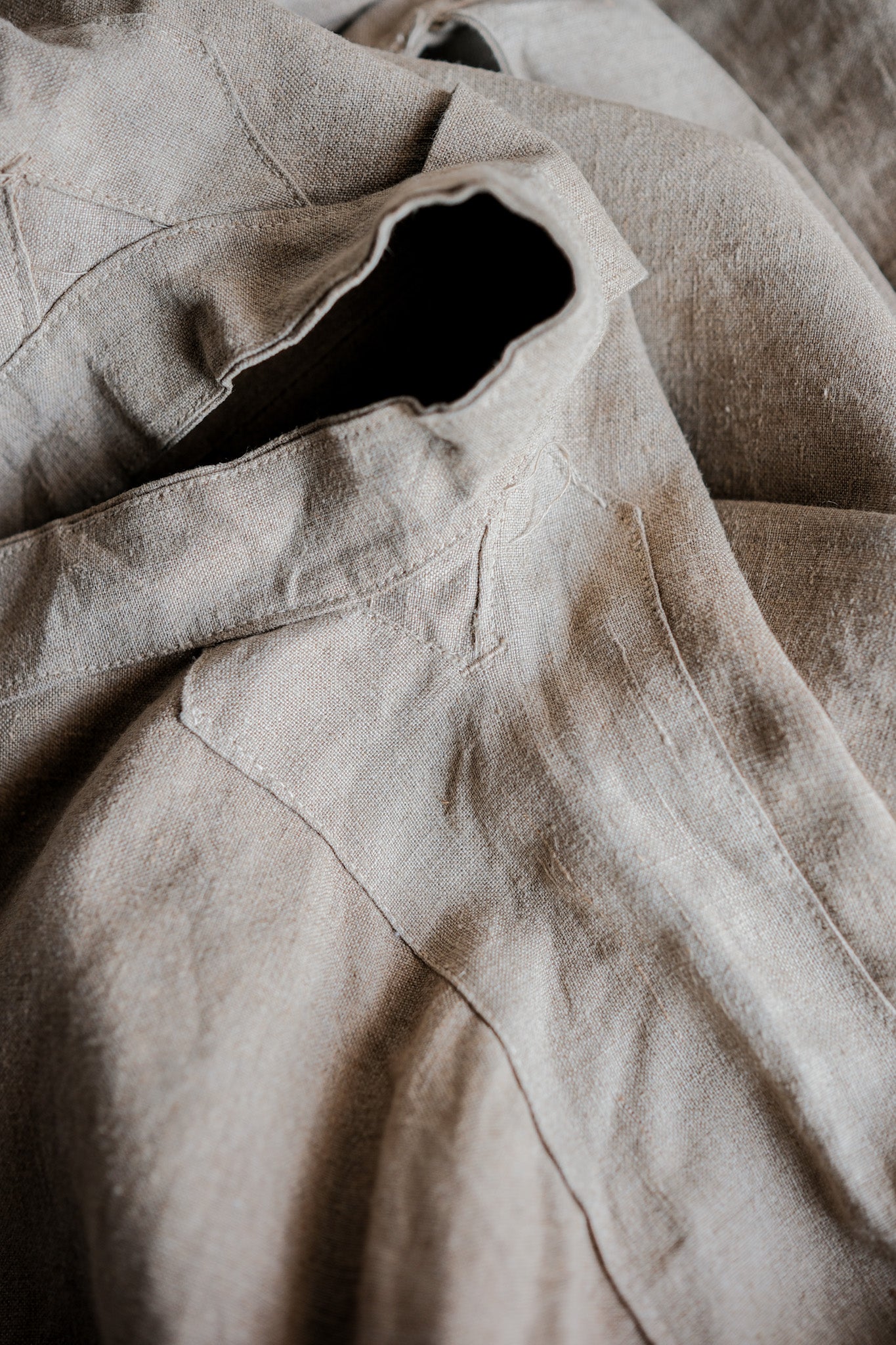 【~30's】French Army Bourgeron Linen Jacket Size.2 "Full Open Type"