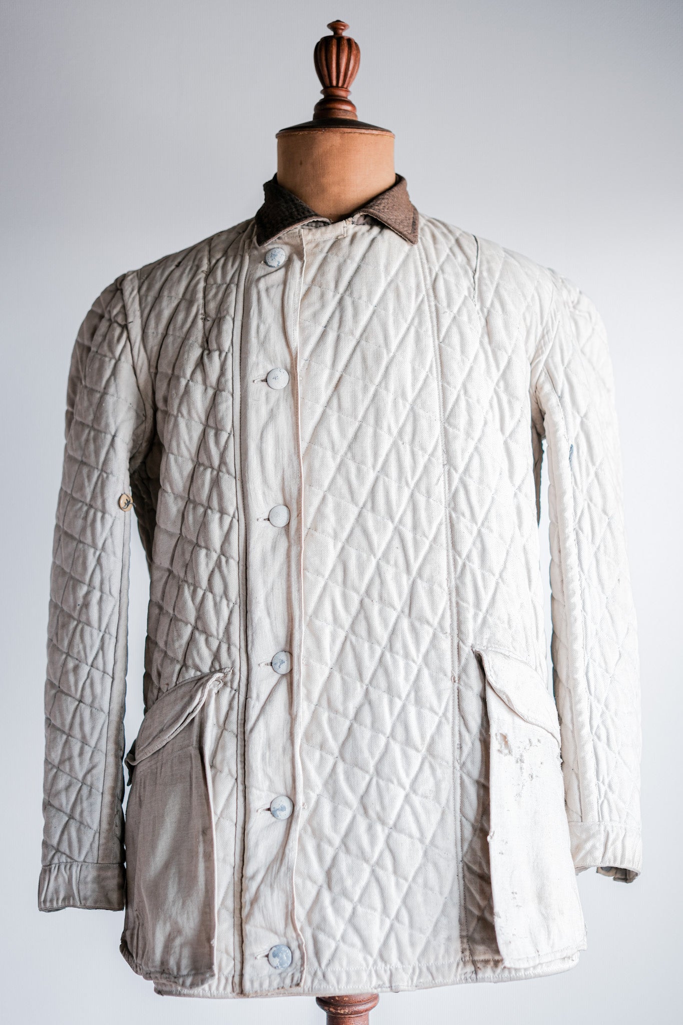 【~40's】WWⅡ German Army Gray-White Reversible Quilted Winter Parka "Modified" "Wehrmacht"