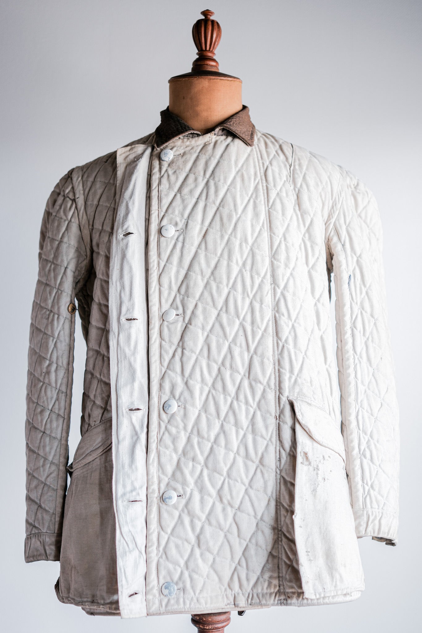 【~40's】WWⅡ German Army Gray-White Reversible Quilted Winter Parka "Modified" "Wehrmacht"