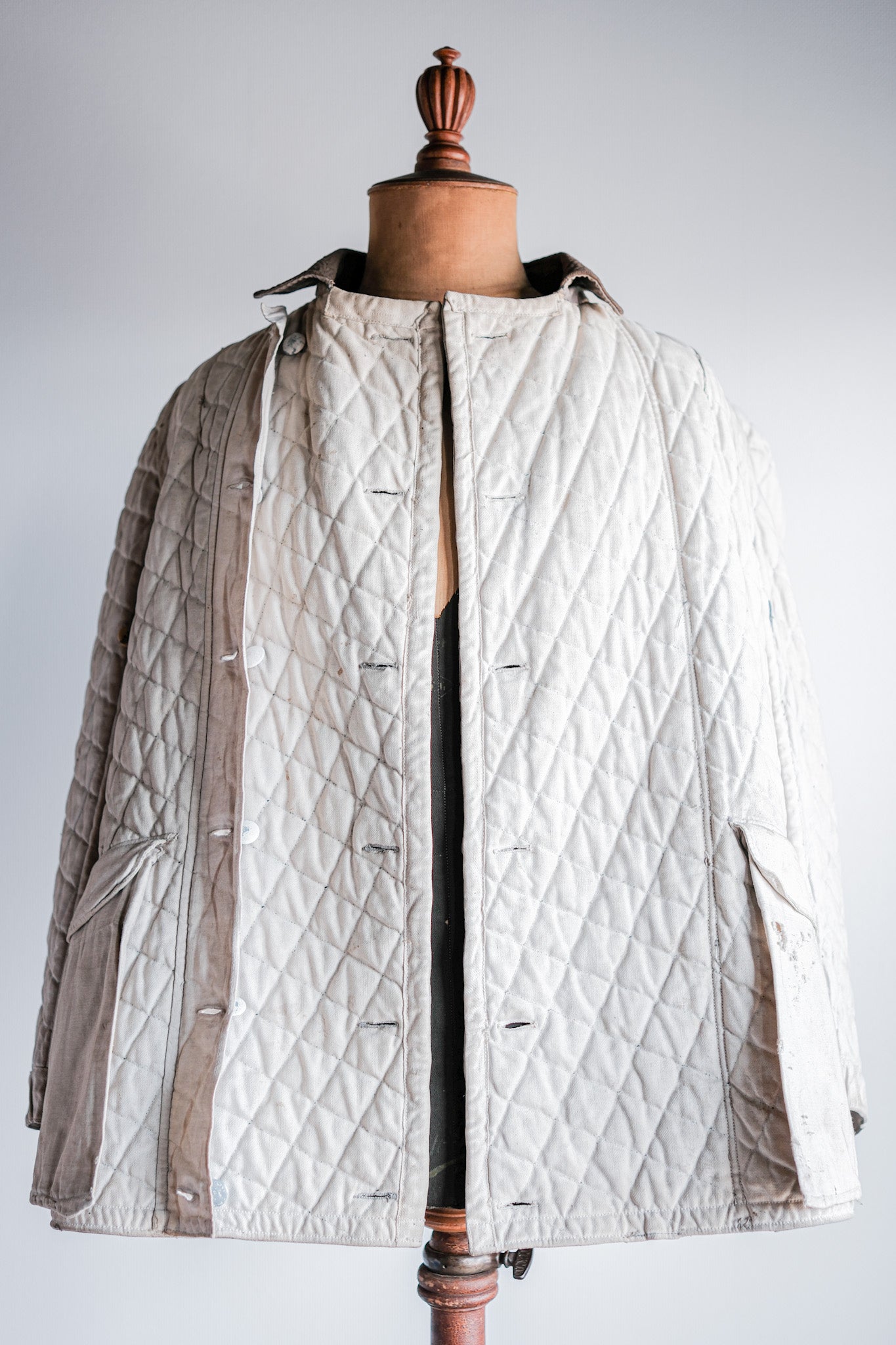 【~40's】WWⅡ German Army Gray-White Reversible Quilted Winter Parka "Modified" "Wehrmacht"