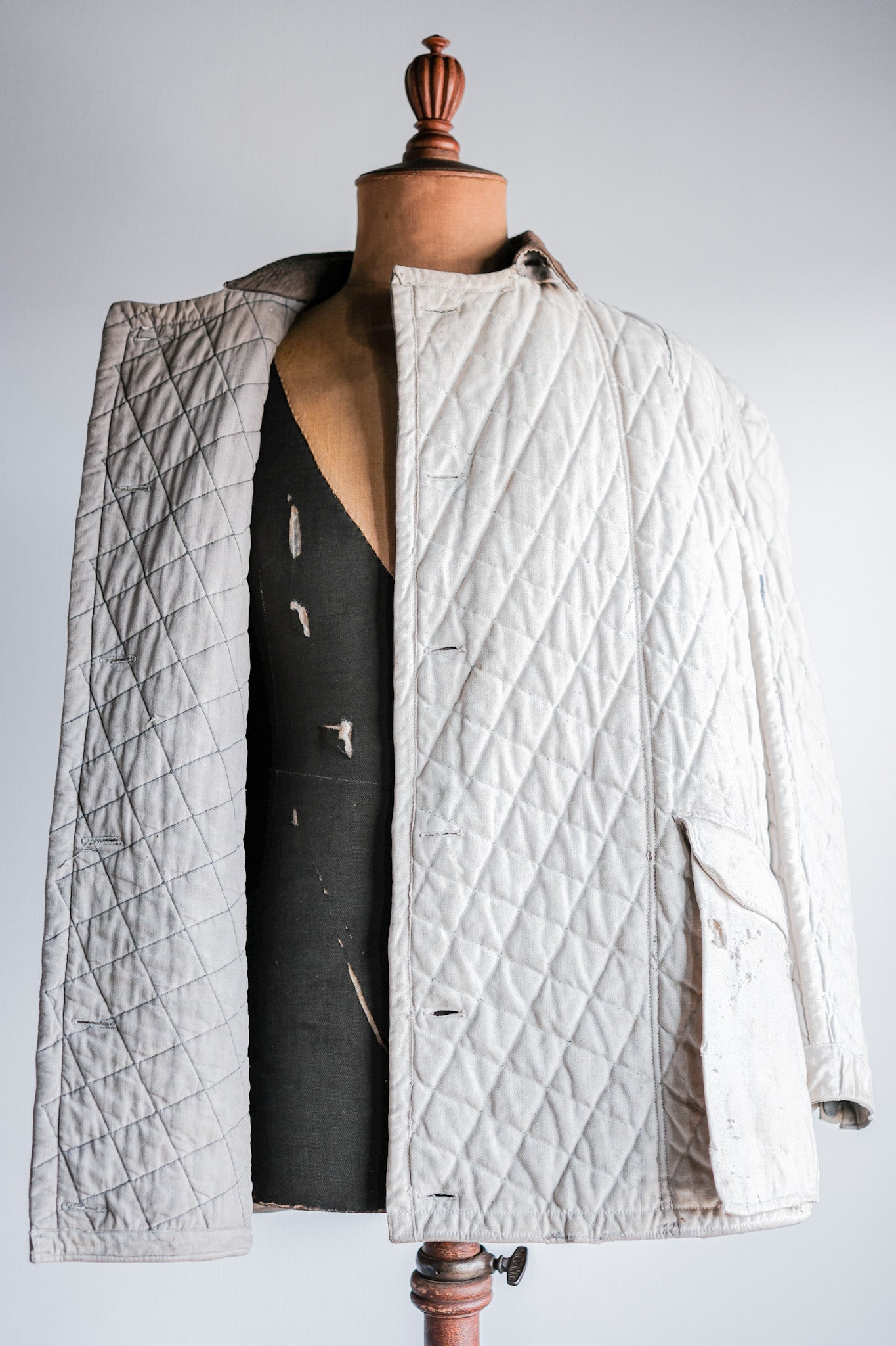 【~40's】WWⅡ German Army Gray-White Reversible Quilted Winter Parka "Modified" "Wehrmacht"