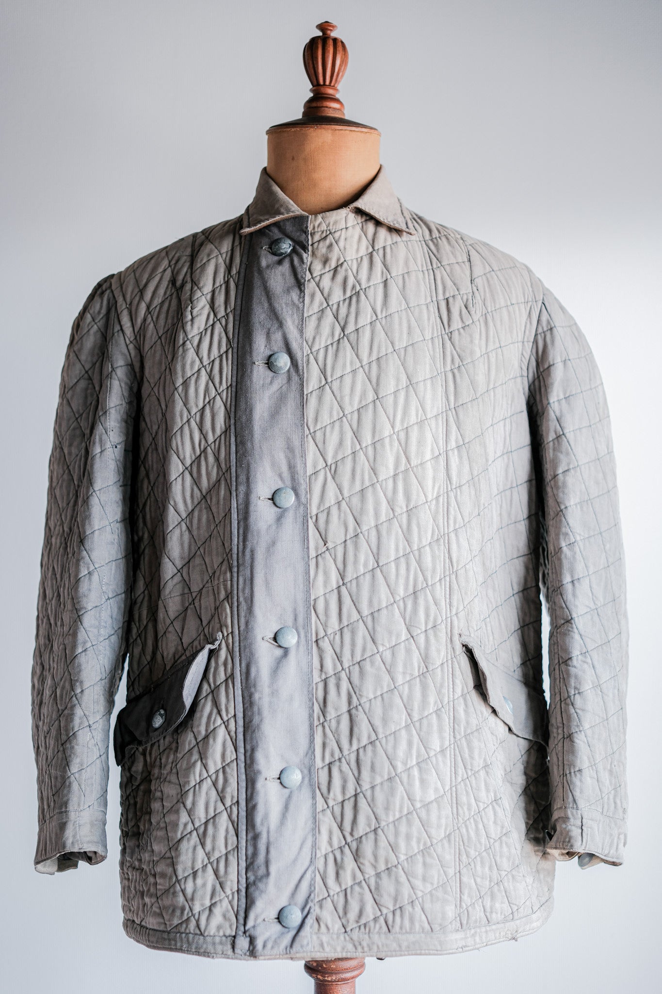 【~40's】WWⅡ German Army Gray-White Reversible Quilted Winter Parka "Modified" "Wehrmacht"