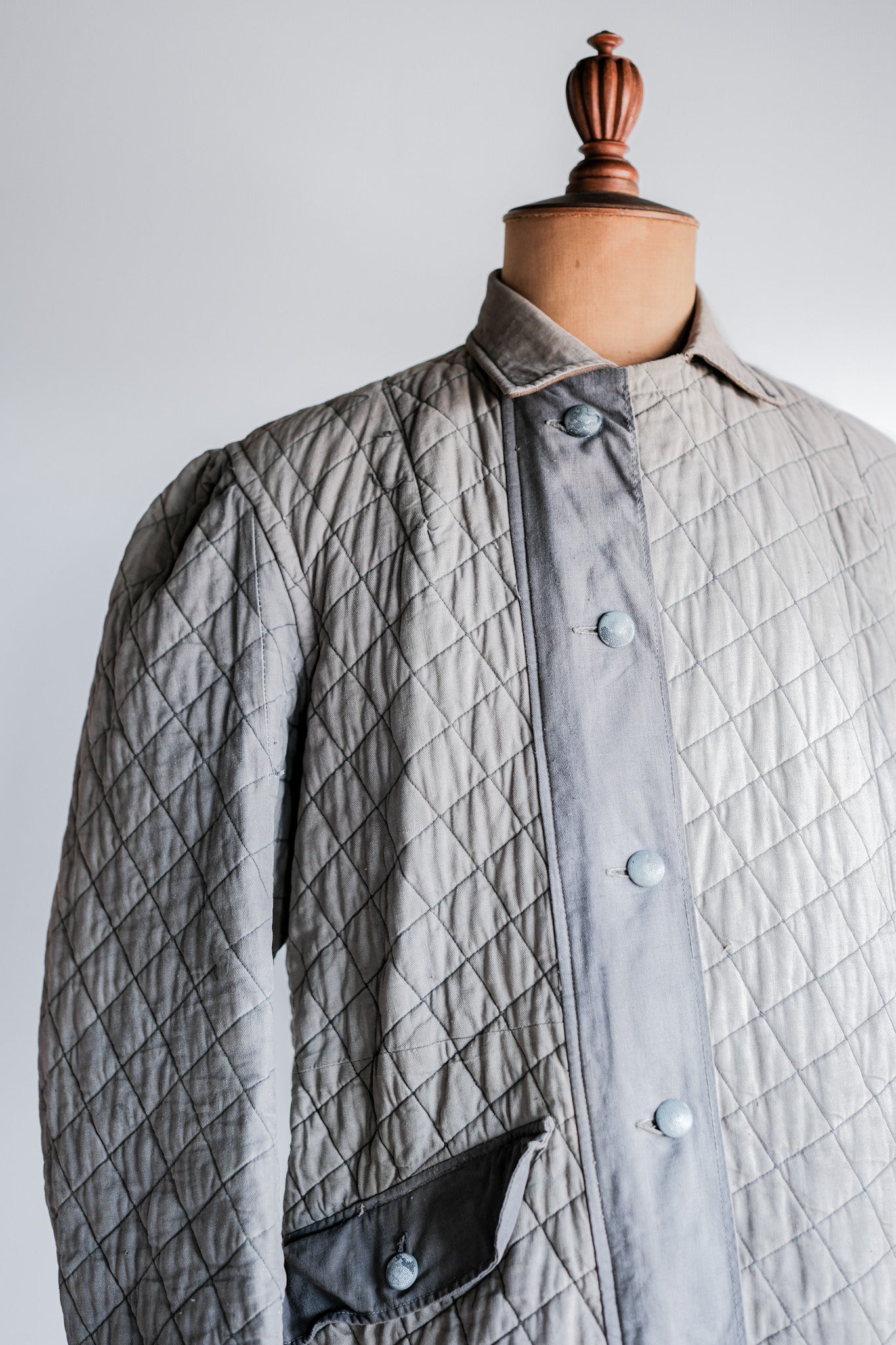 【~40's】WWⅡ German Army Gray-White Reversible Quilted Winter Parka "Modified" "Wehrmacht"