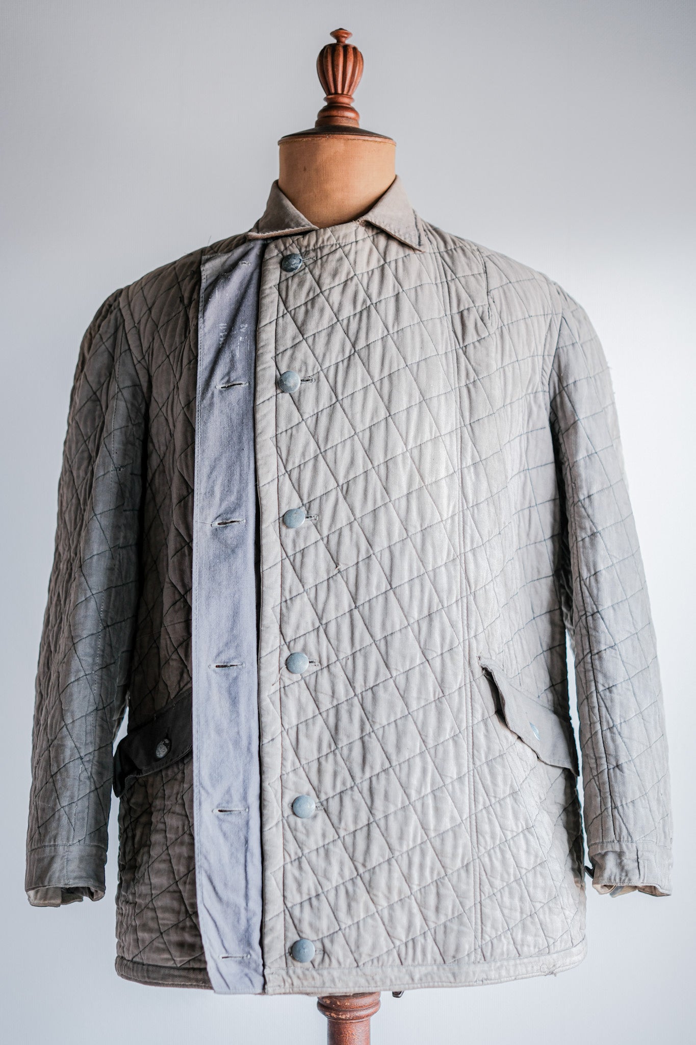 【~40's】WWⅡ German Army Gray-White Reversible Quilted Winter Parka "Modified" "Wehrmacht"