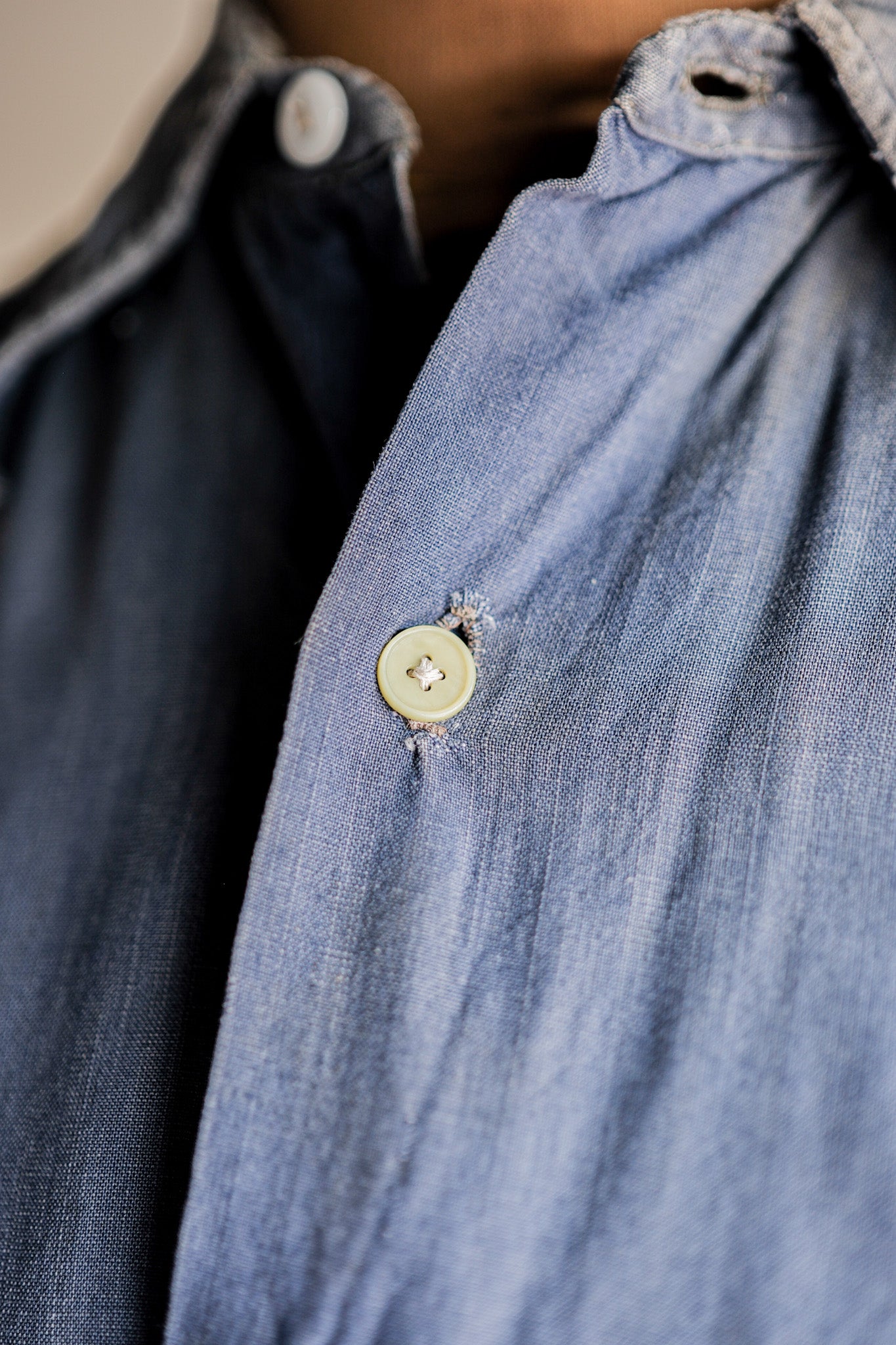 【~40’s】French Vintage Indigo Linen Work Shirt