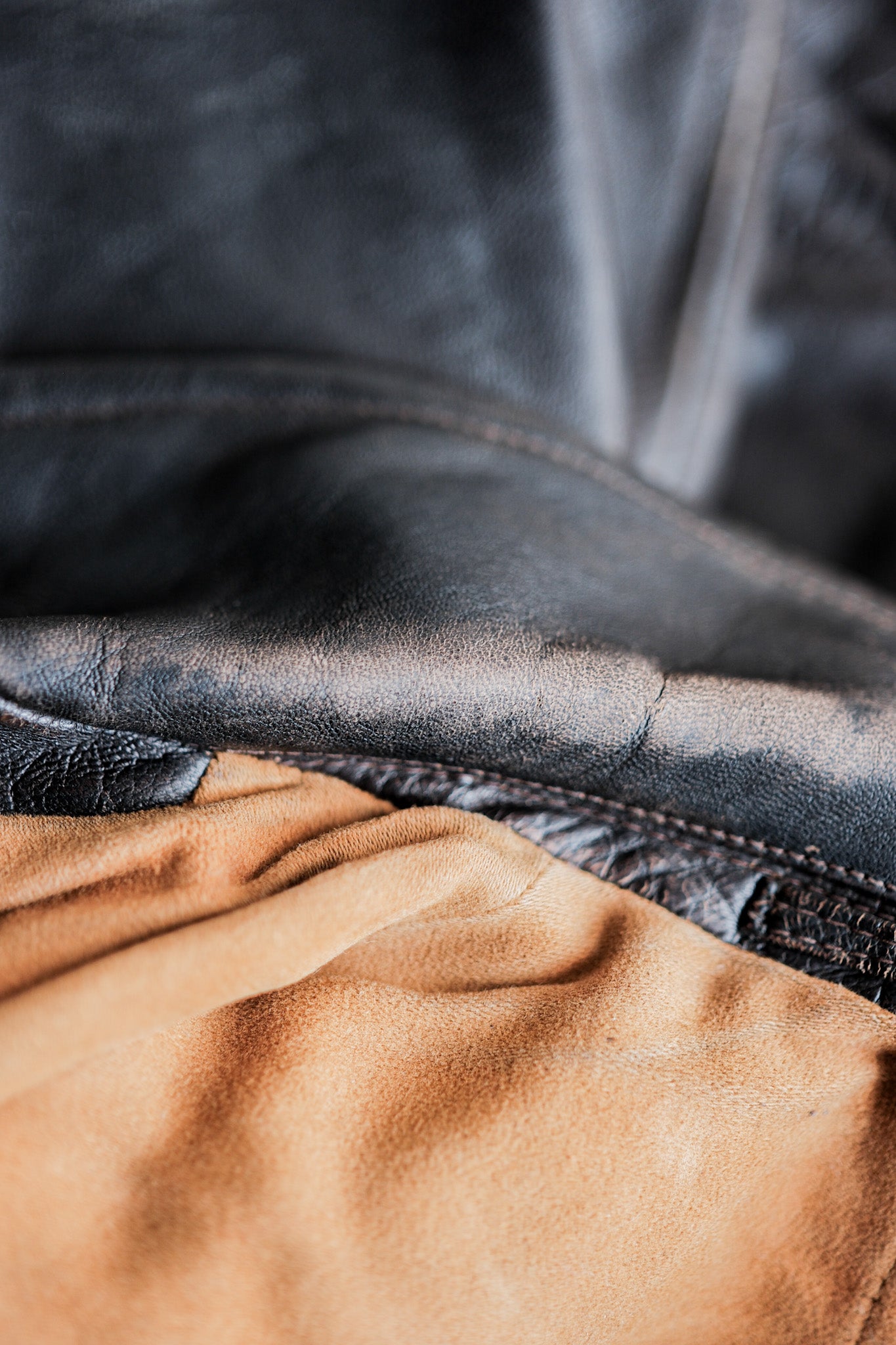 【~40's】German Vintage Double Breasted Motorcycle Leather Jacket