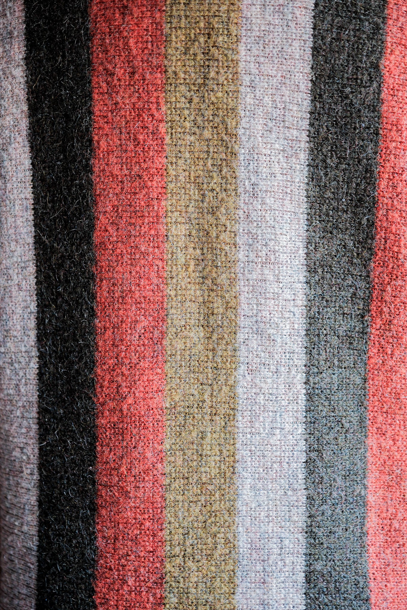 【~80's】Italian Vintage Wool Mix Multi Striped Cardigan
