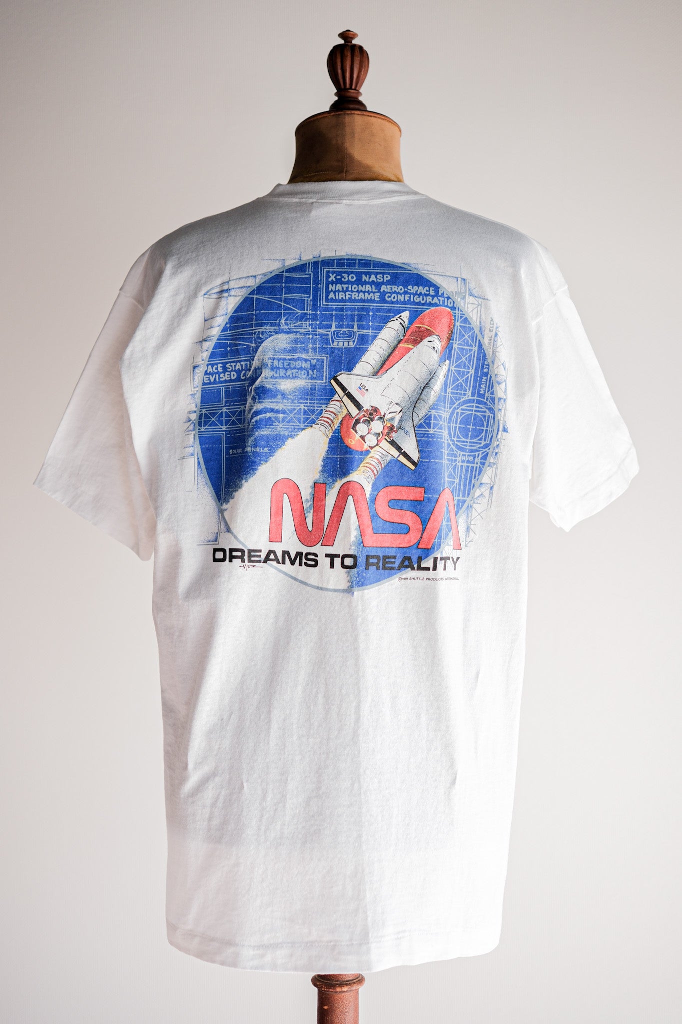 【~90's】Vintage Federal Agency Print T-shirt Size.XL "NASA" "Made in U.S.A."